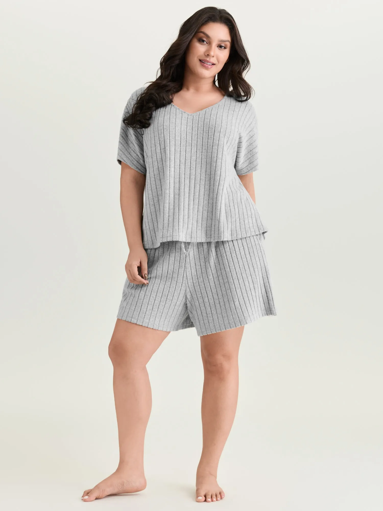 Stretchy-Fit Ribbed Texture Lounge Set sold by Bloomchic product image thumbnail 3
