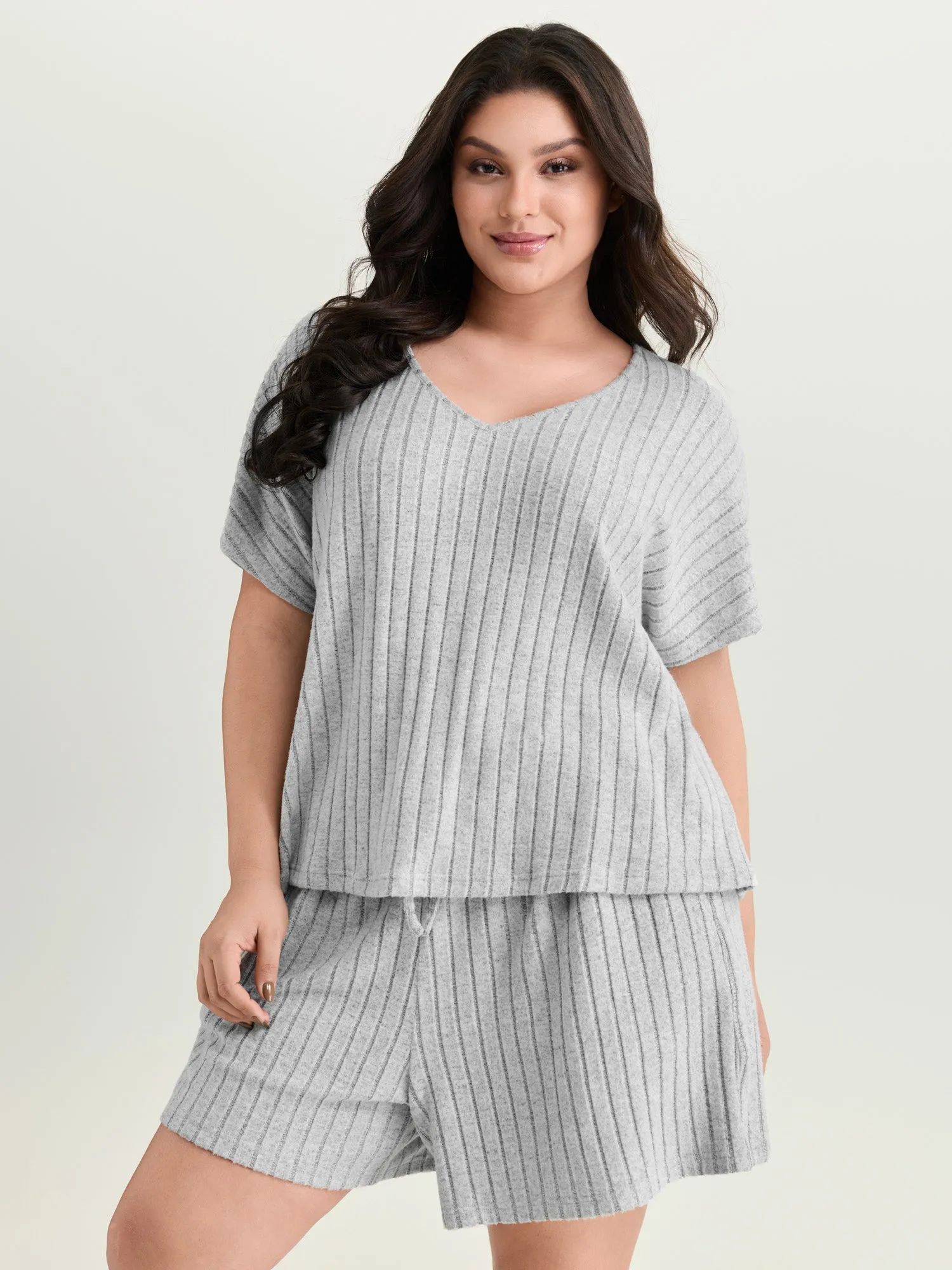 Stretchy-Fit Ribbed Texture Lounge Set sold by Bloomchic