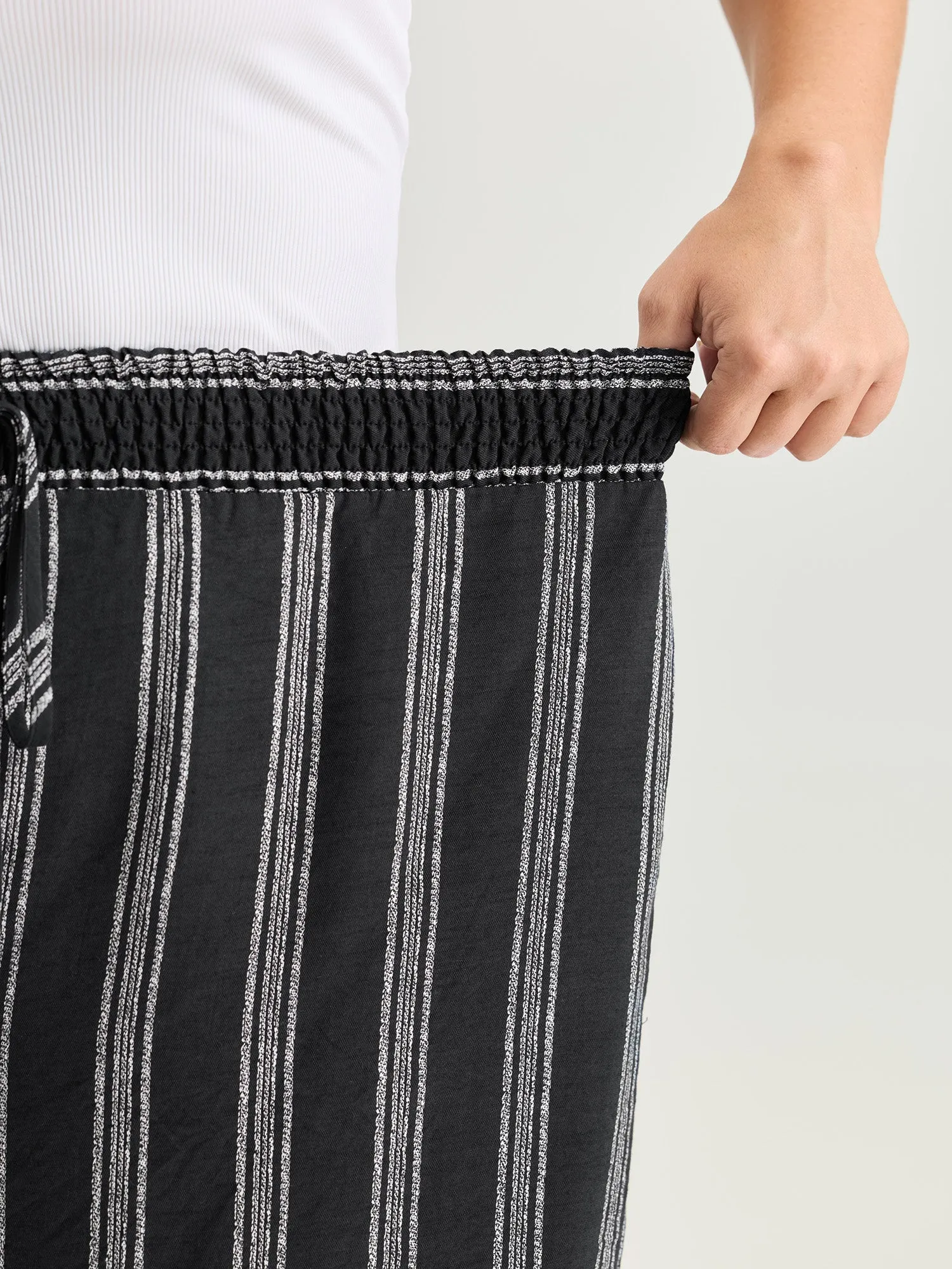 Abstract Striped Drawstring Shirred Waist Pants sold by Bloomchic product image thumbnail 4