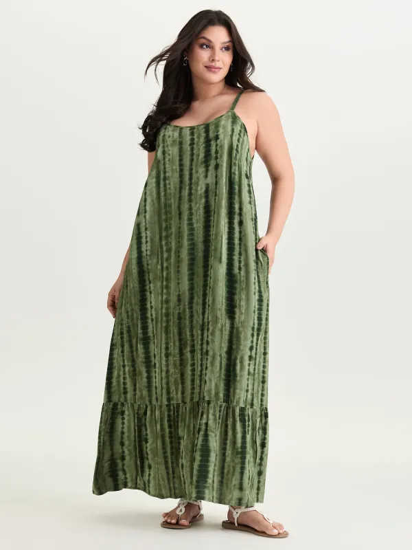 Tie-Dye Effect Cami Maxi Dress made by Bloomchic