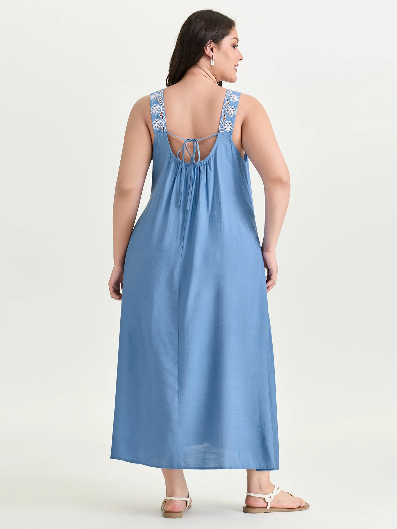 Floral Cut-Out Embroidery Maxi Dress sold by Bloomchic product image thumbnail 4