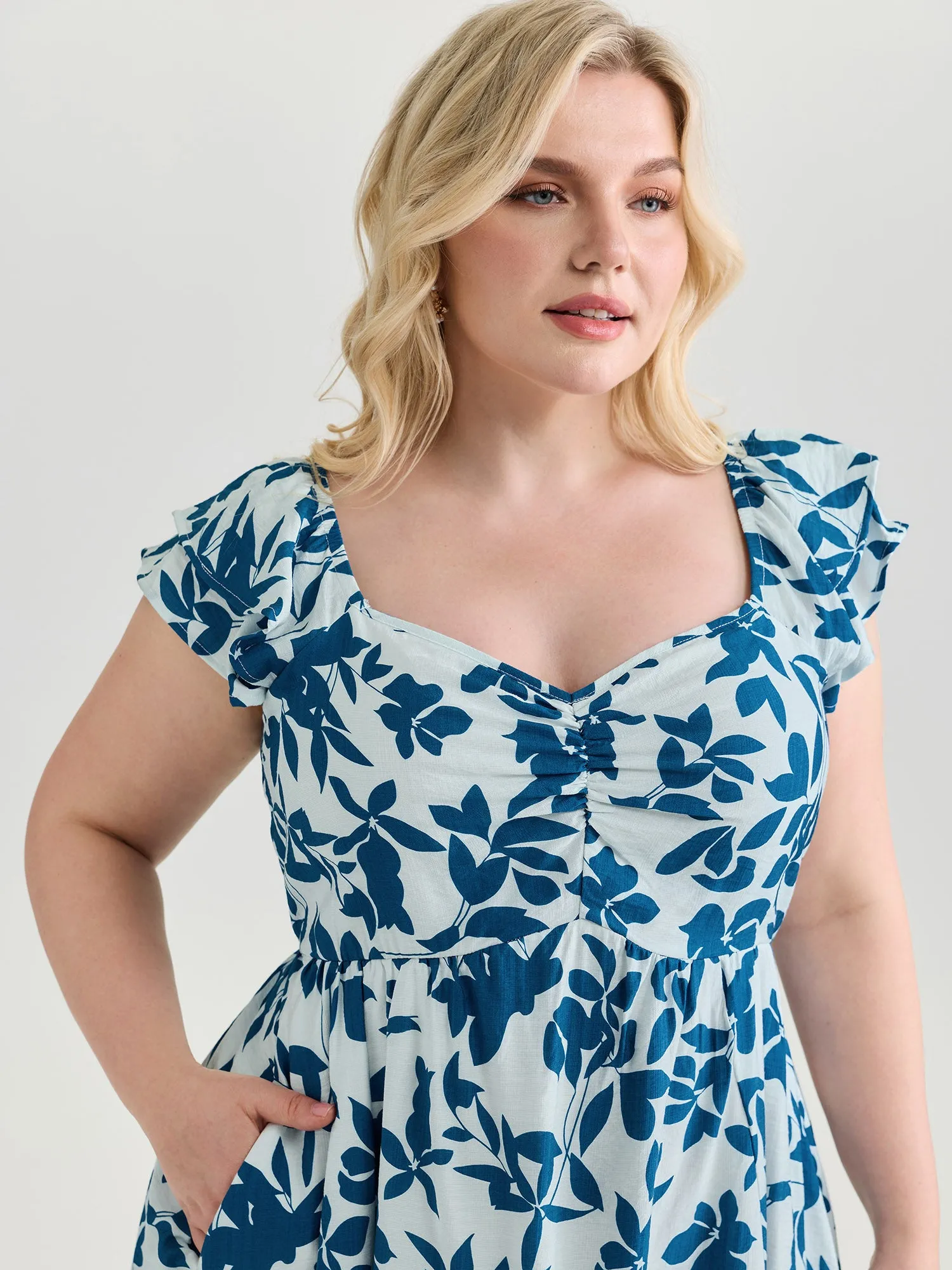 Floral Print Asymmetrical Hemline Maxi Dress sold by Bloomchic product image thumbnail 2