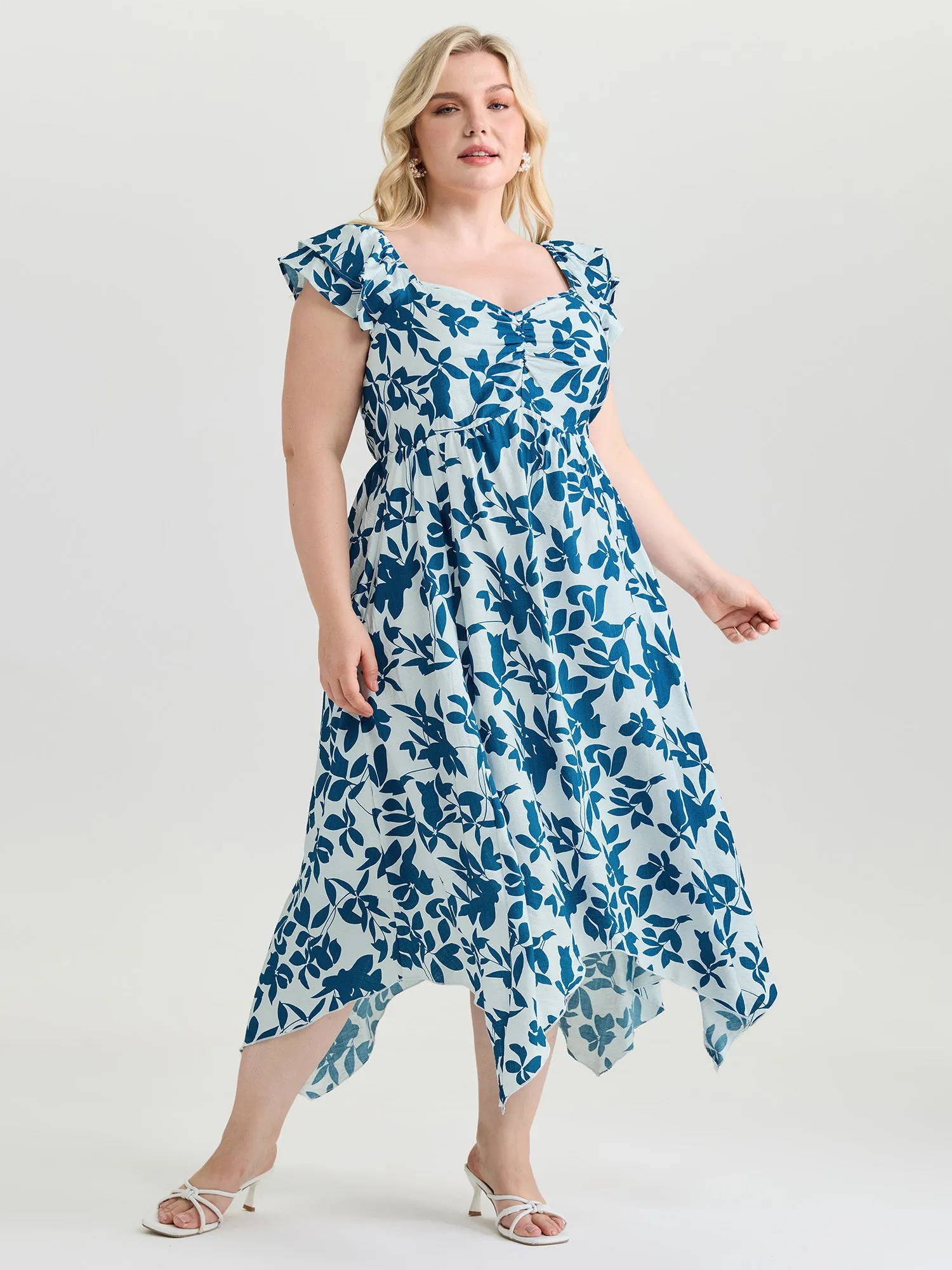 Floral Print Asymmetrical Hemline Maxi Dress sold by Bloomchic