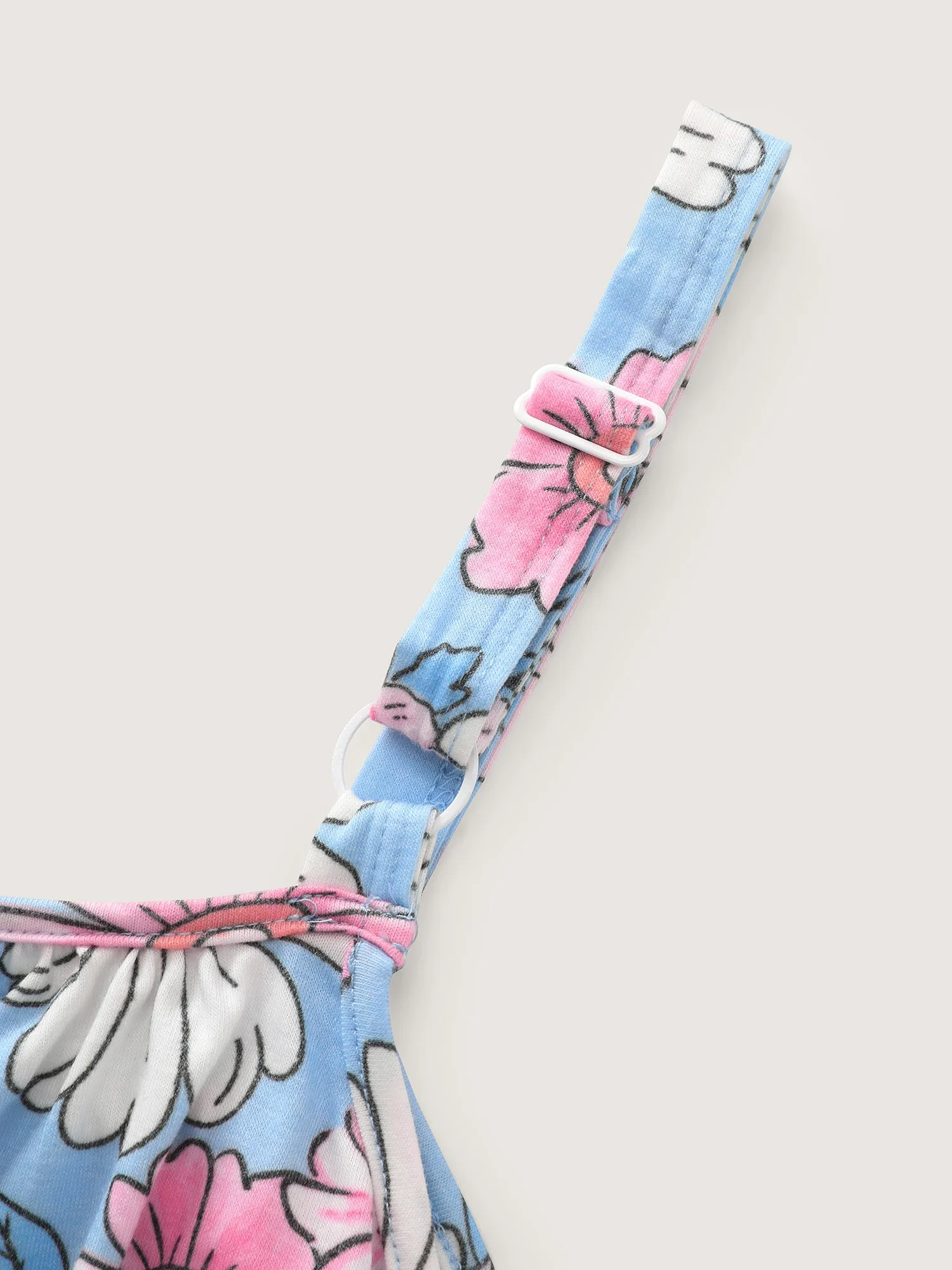 Stretchy Floral Print Wide Straps Jumpsuit sold by Bloomchic product image thumbnail 5