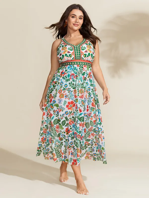 Two-Piece Tummy-Friendly Sarong Swimsuit made by Bloomchic