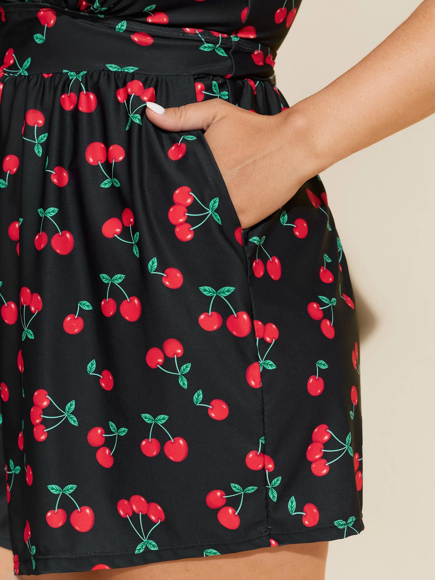 Cherry Print Adjustable One-Piece Swimsuit sold by Bloomchic product image thumbnail 4