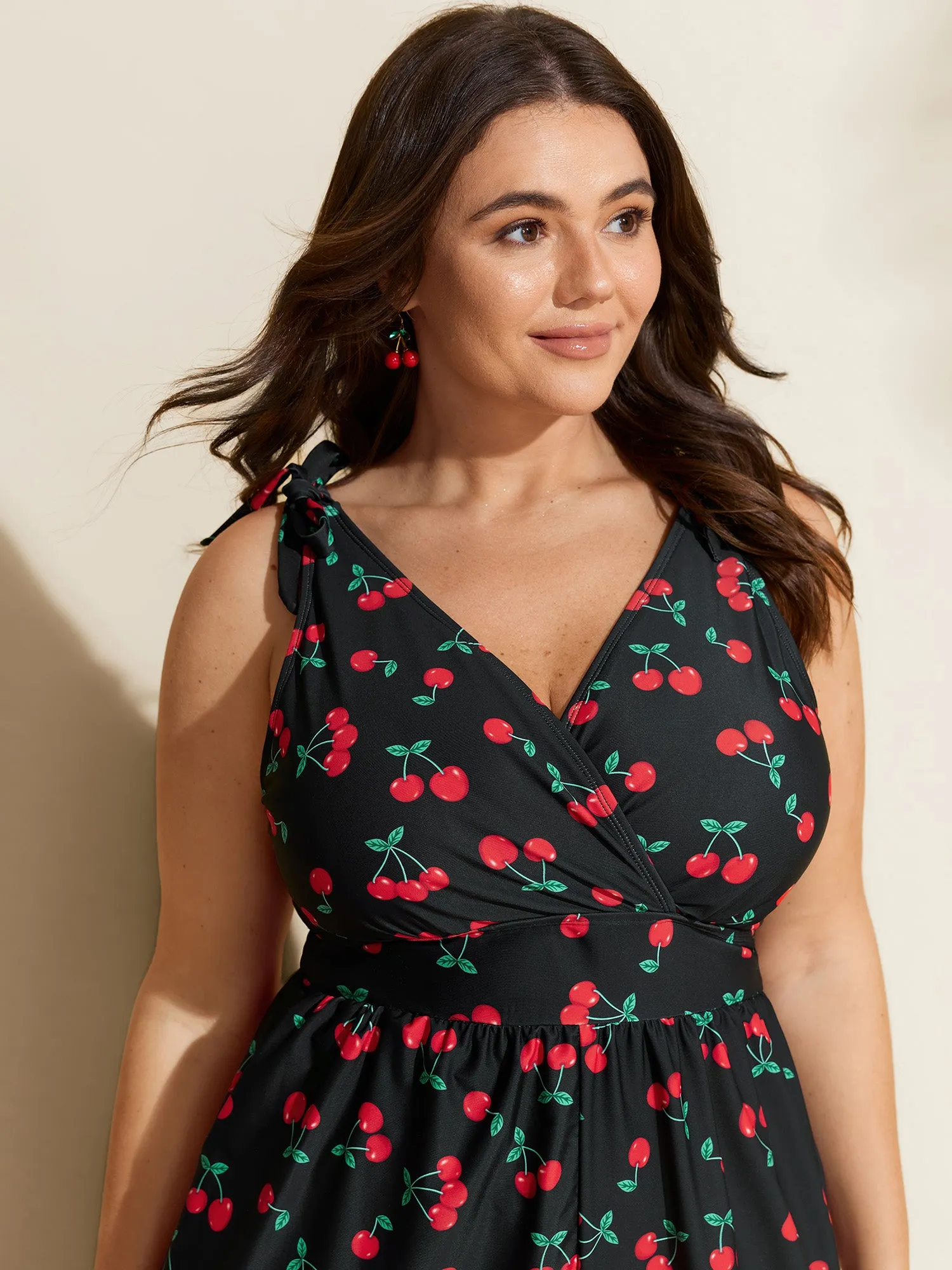 Cherry Print Adjustable One-Piece Swimsuit sold by Bloomchic product image thumbnail 2