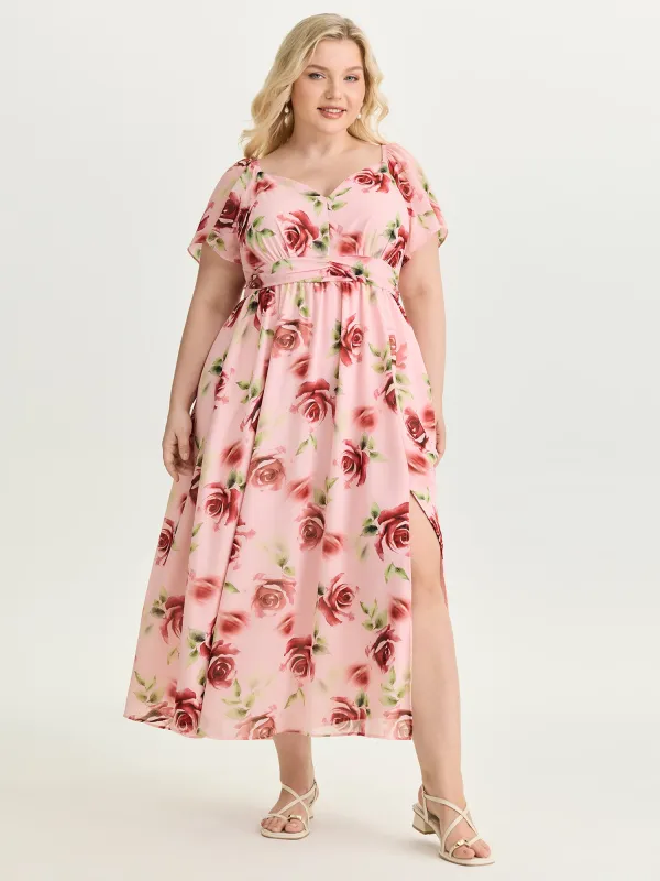 In Bloom Pleated Waist Flowy Maxi Dress made by Bloomchic