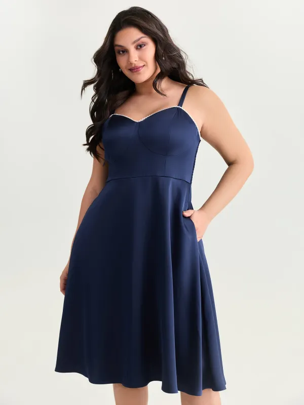 Lace Supportive Bra Fit And Flare Midi Dress made by Bloomchic