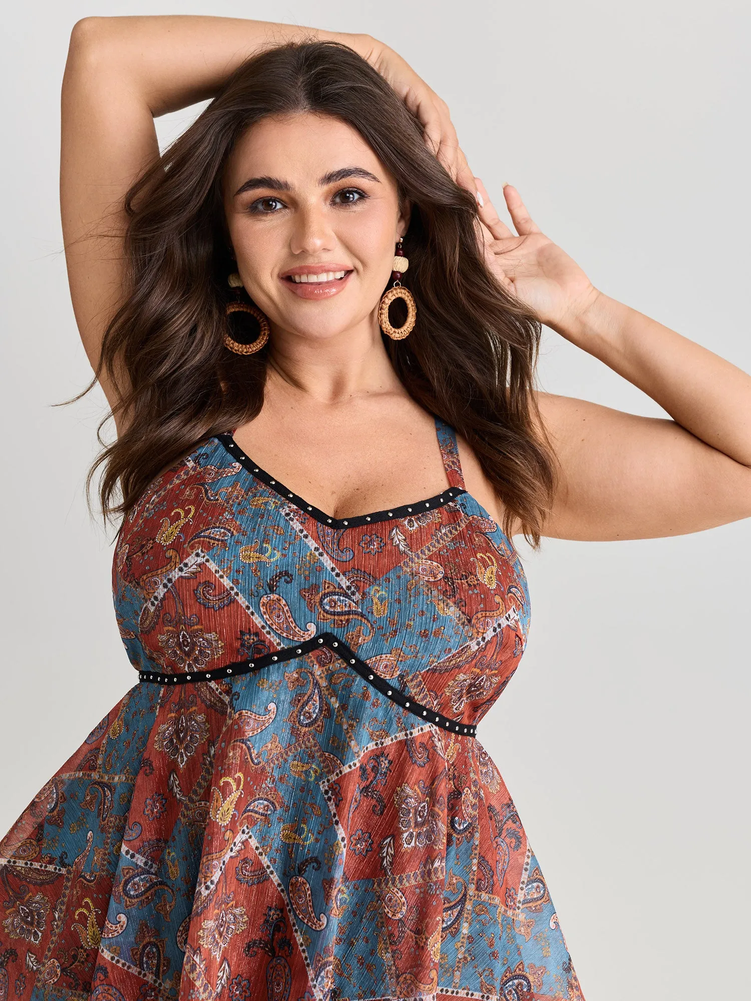 Paisley Print Handkerchief Hem Tank Top sold by Bloomchic product image thumbnail 2