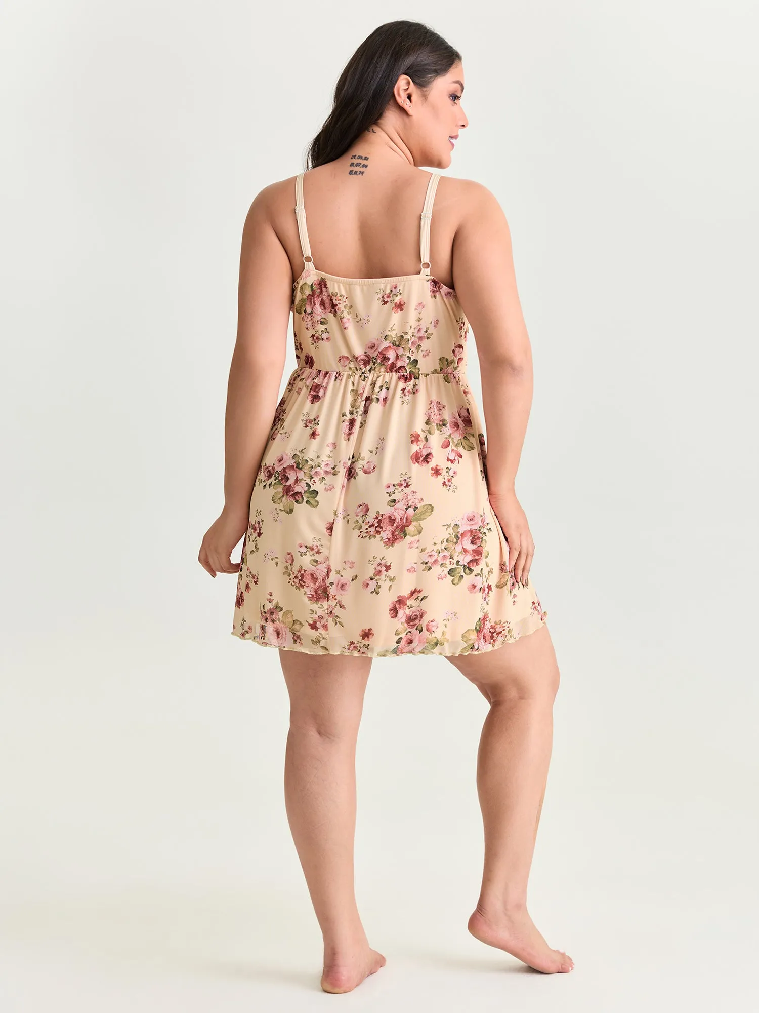 Floral Print Lace Neckline Nightgown sold by Bloomchic product image thumbnail 4
