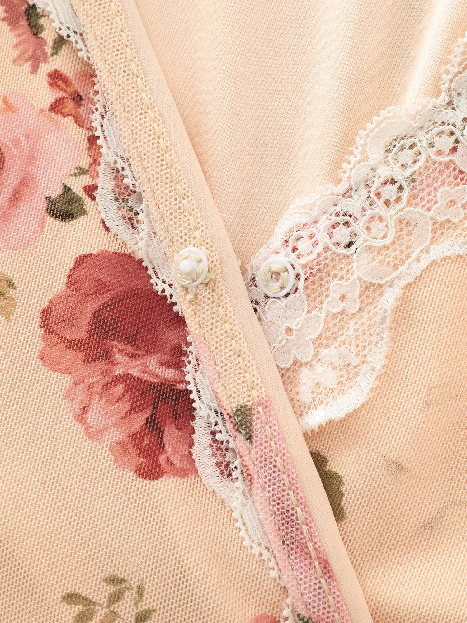 Floral Print Lace Neckline Nightgown sold by Bloomchic product image thumbnail 5
