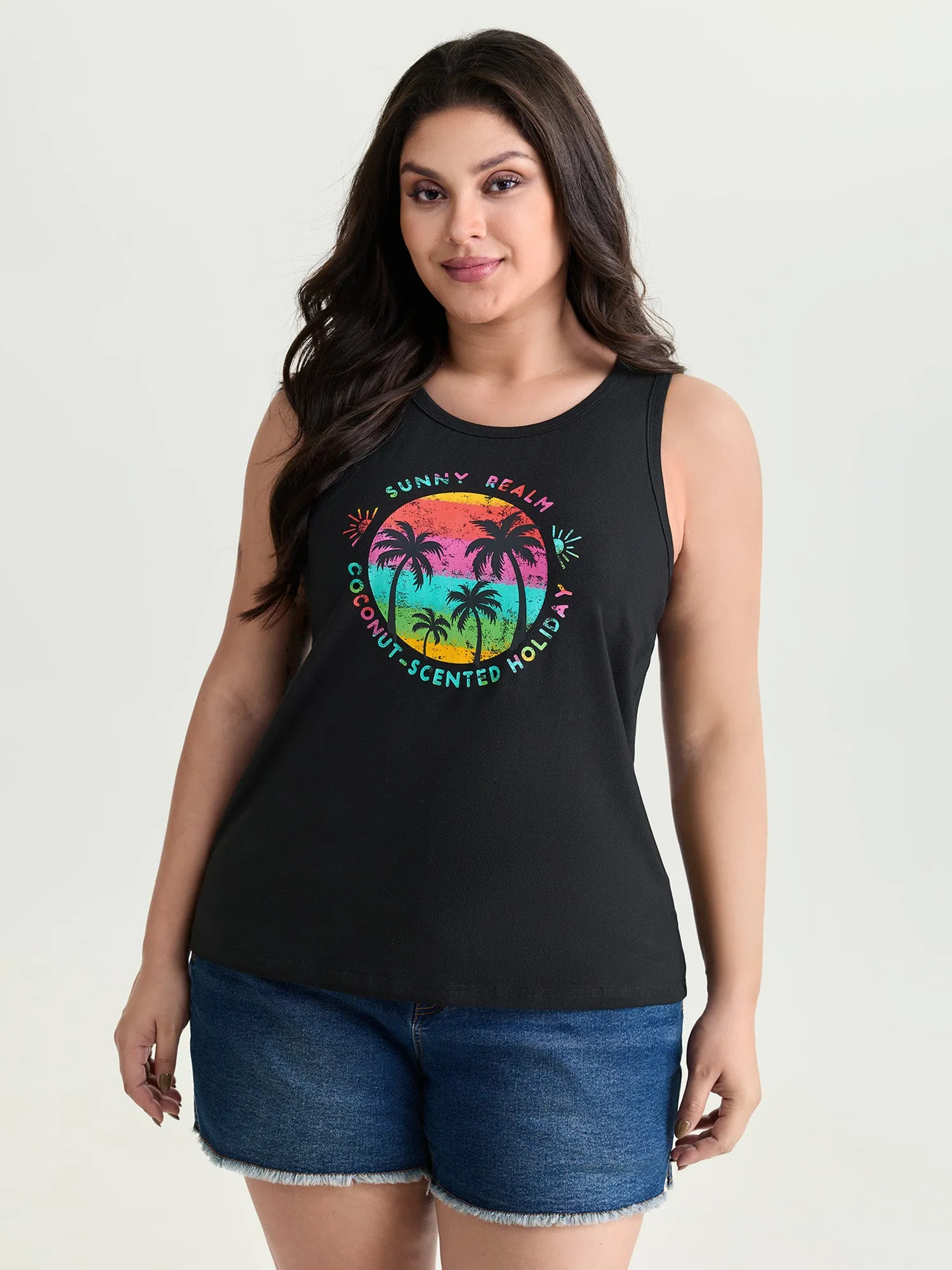 Cotton Island Energy Colorful Motif Tank Top sold by Bloomchic