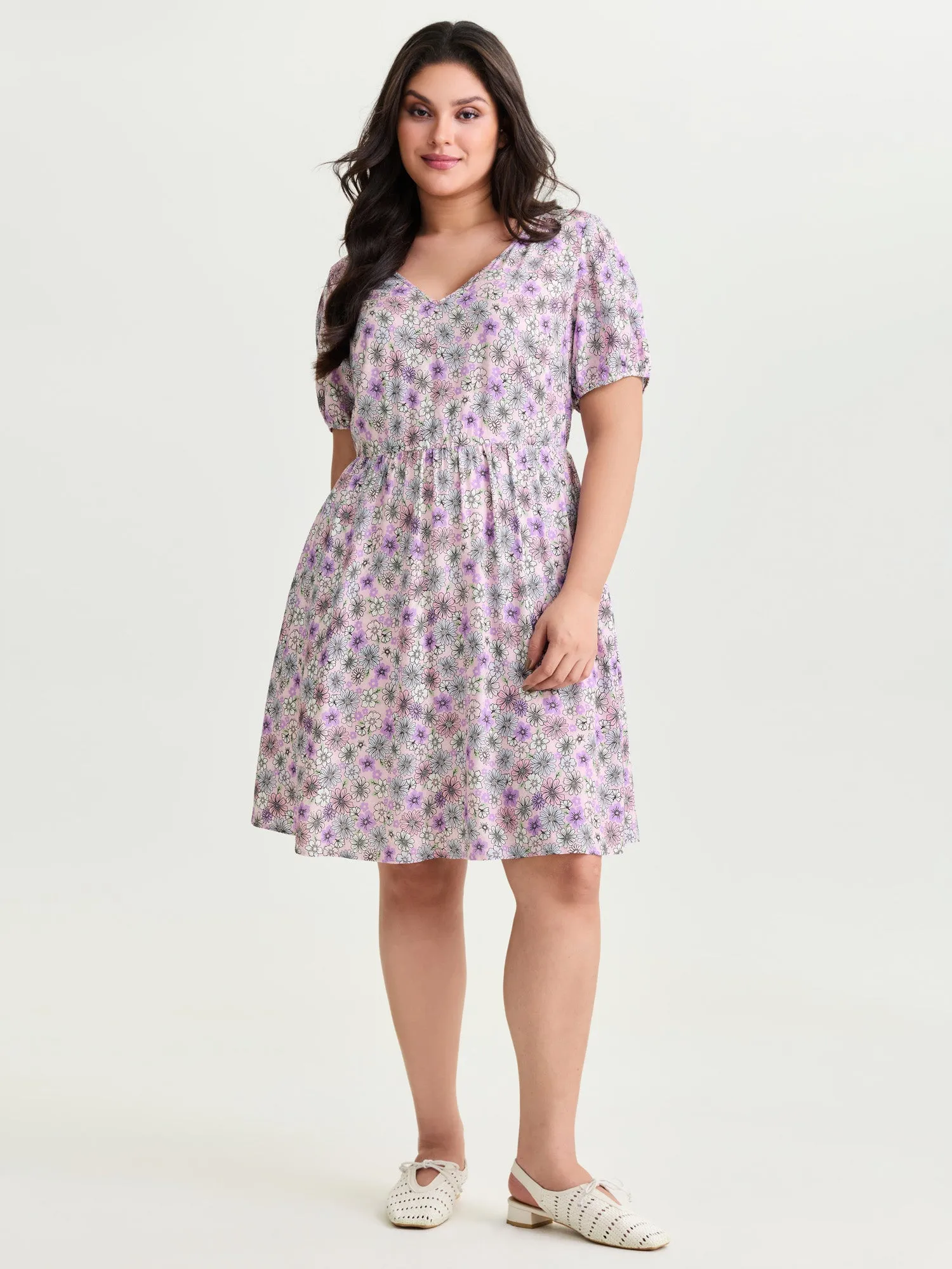 Supersoft Delicate Floral Lace Trim Mini Dress sold by Bloomchic product image thumbnail 3