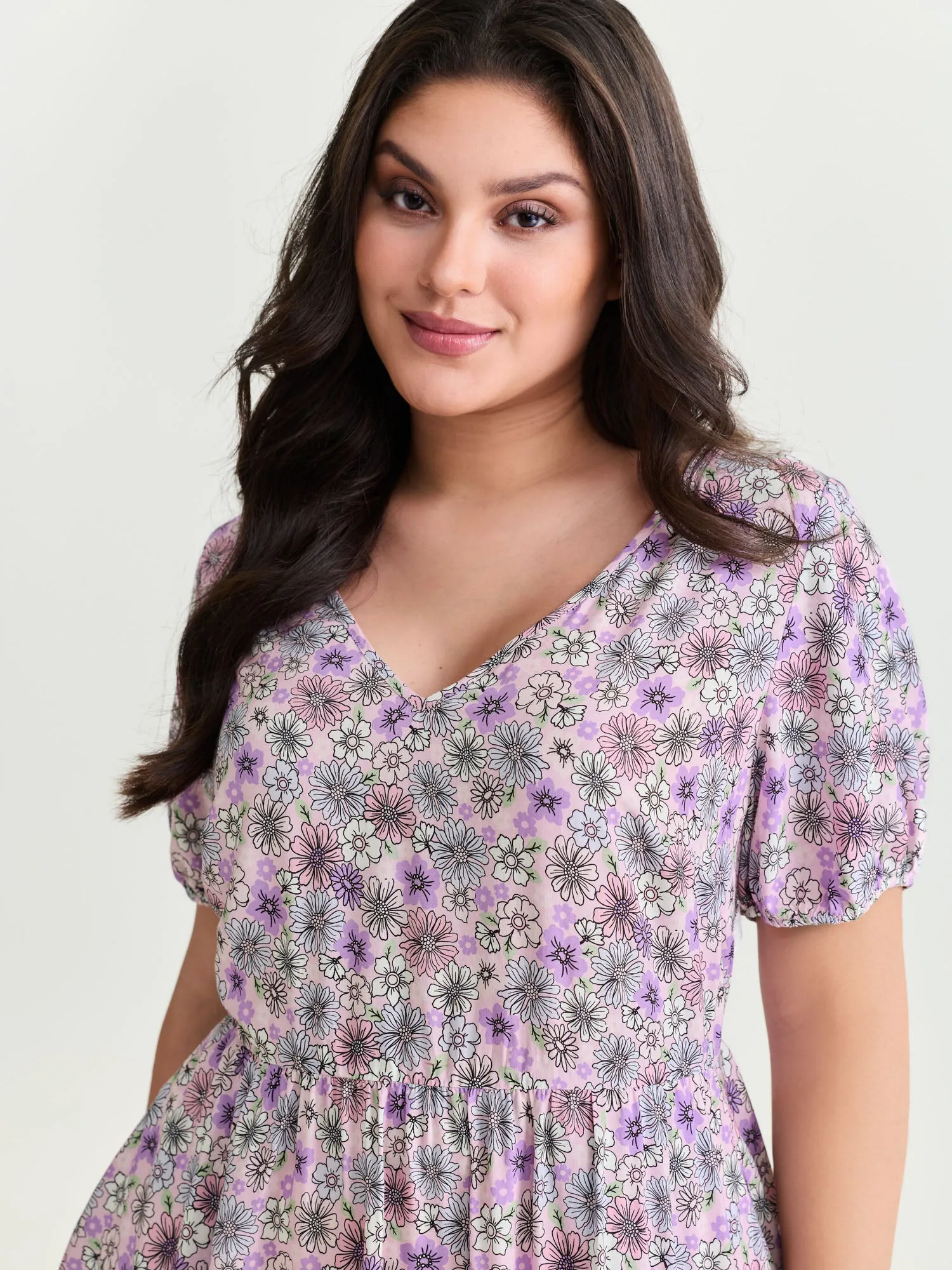 Supersoft Delicate Floral Lace Trim Mini Dress sold by Bloomchic product image thumbnail 2