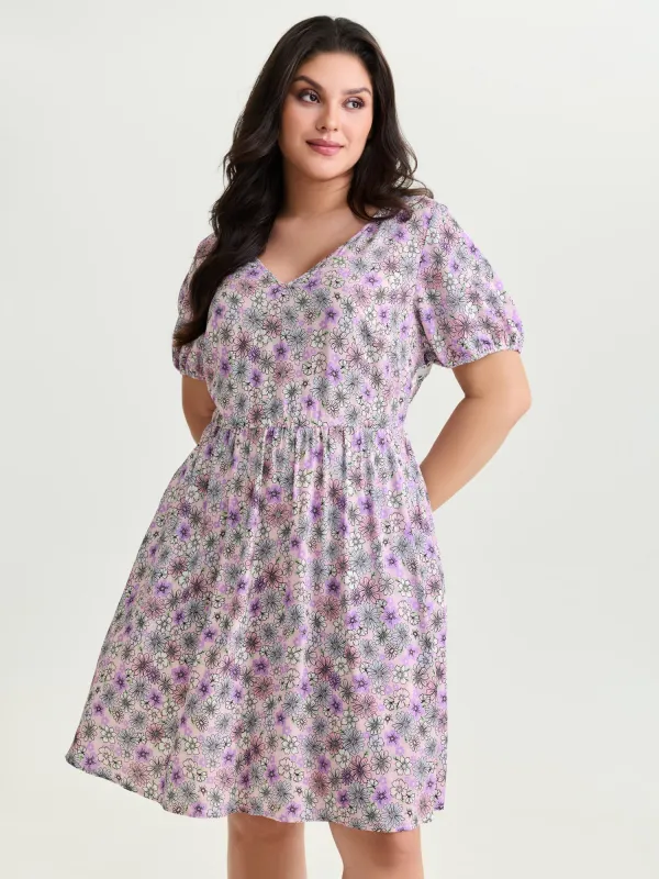 Supersoft Delicate Floral Lace Trim Mini Dress made by Bloomchic