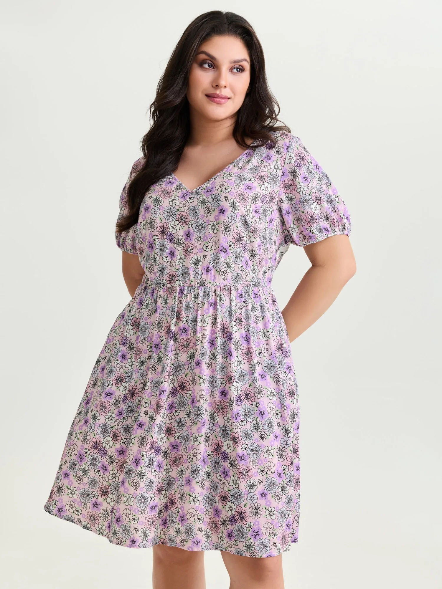 Supersoft Delicate Floral Lace Trim Mini Dress sold by Bloomchic