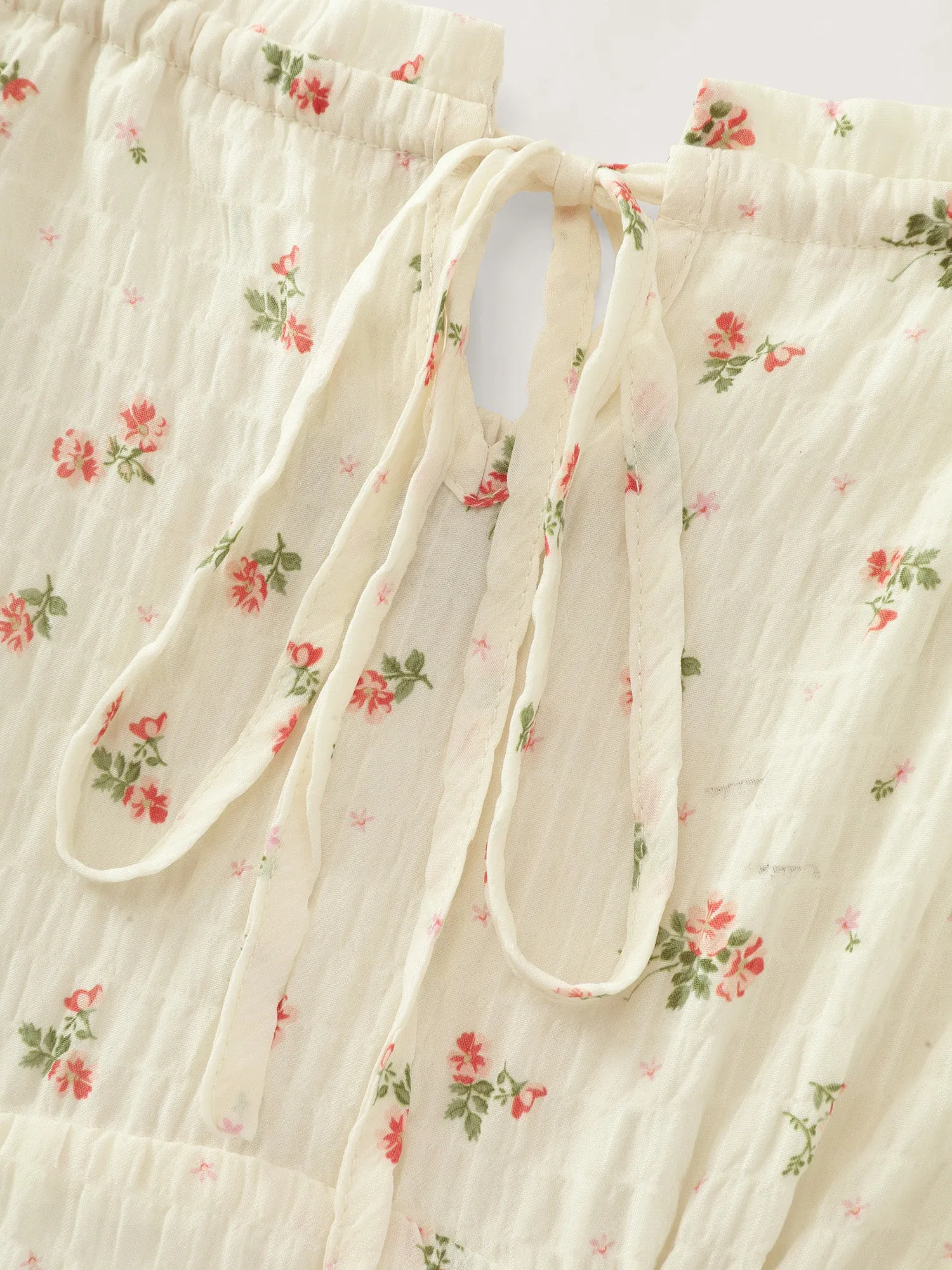 Floral Patchwork Print Drawstring Maxi Dress sold by Bloomchic product image thumbnail 4