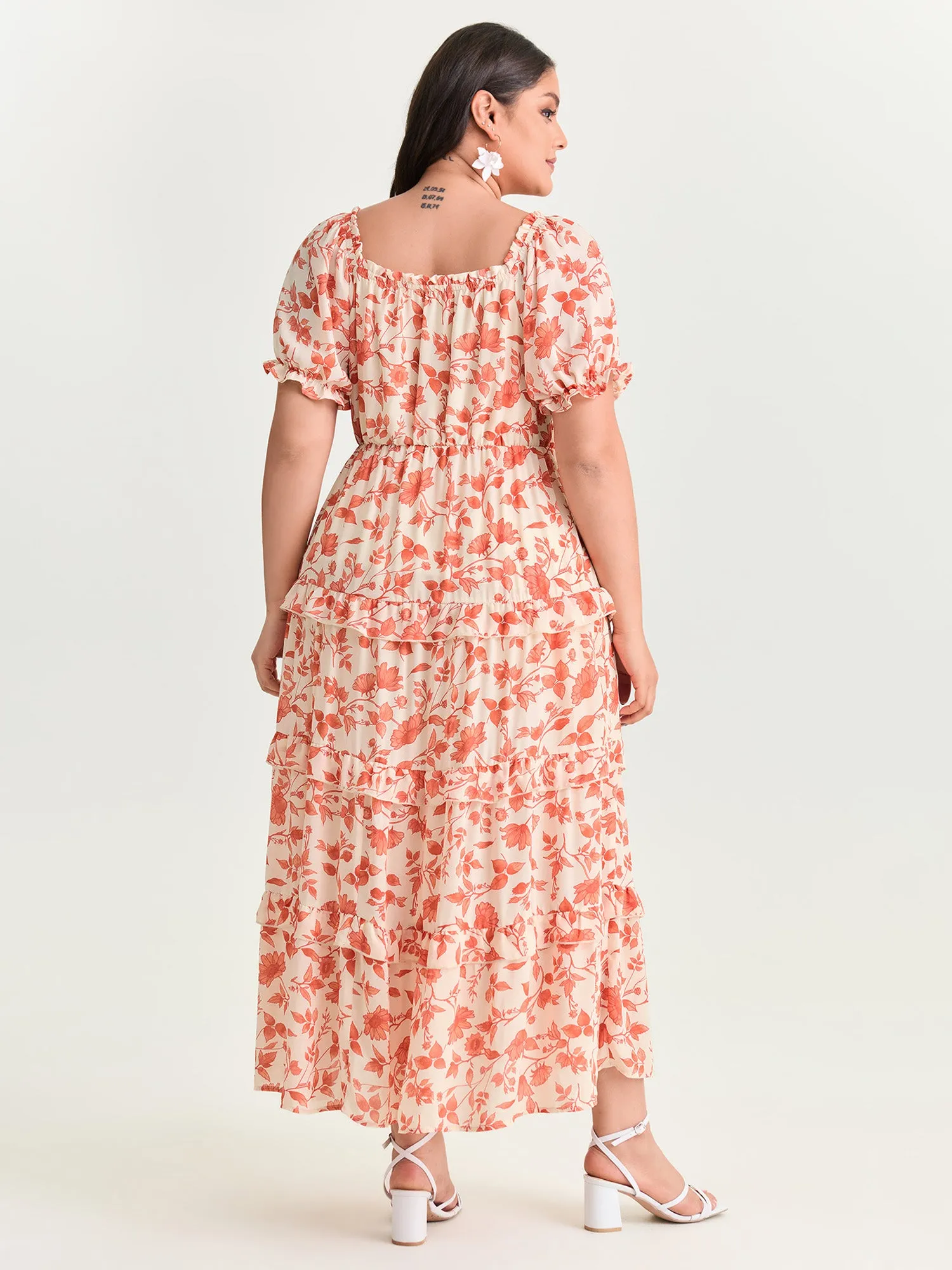 Floral Ruffled Edge Tiered Maxi Dress sold by Bloomchic product image thumbnail 3