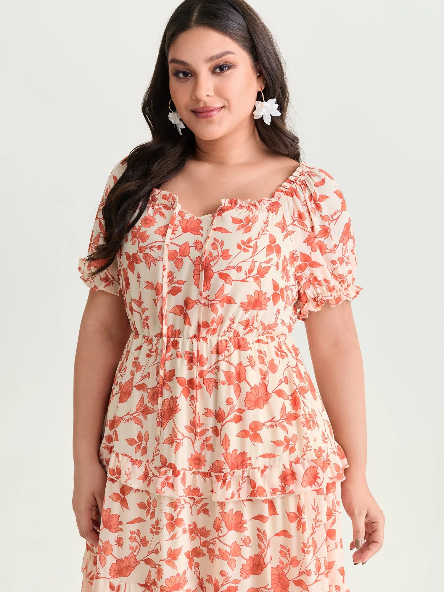 Floral Ruffled Edge Tiered Maxi Dress sold by Bloomchic product image thumbnail 2