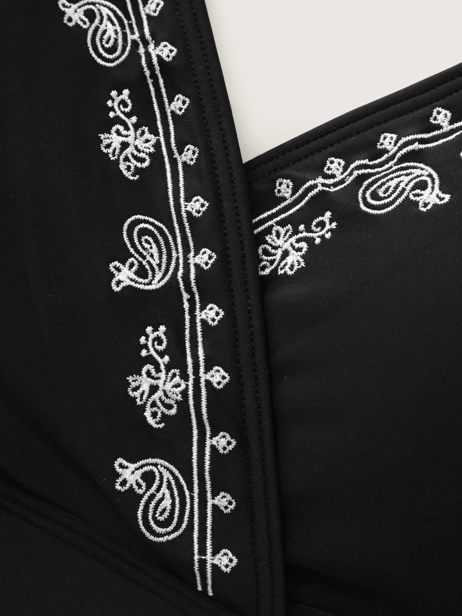 Geometric Print Embroidered Neckline Swim Dress sold by Bloomchic product image thumbnail 5