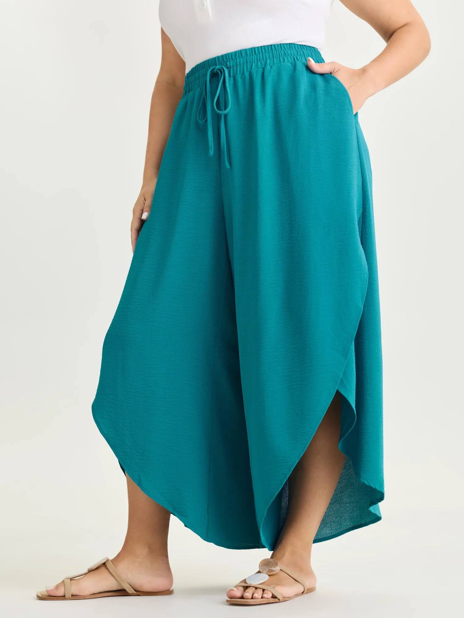 Petal Hem Split Wide leg Pants sold by Bloomchic product image thumbnail 2