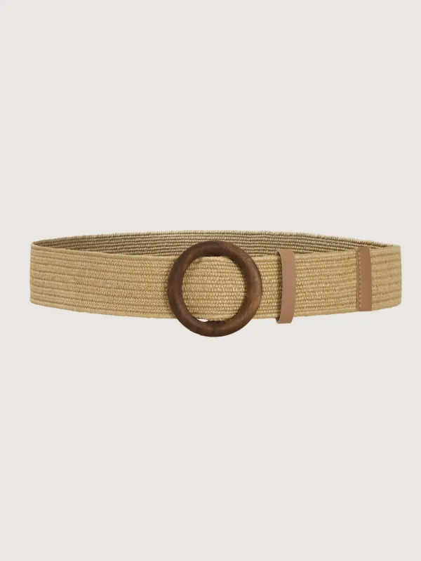 Stretchy Buckle Woven Wide Belt made by Bloomchic