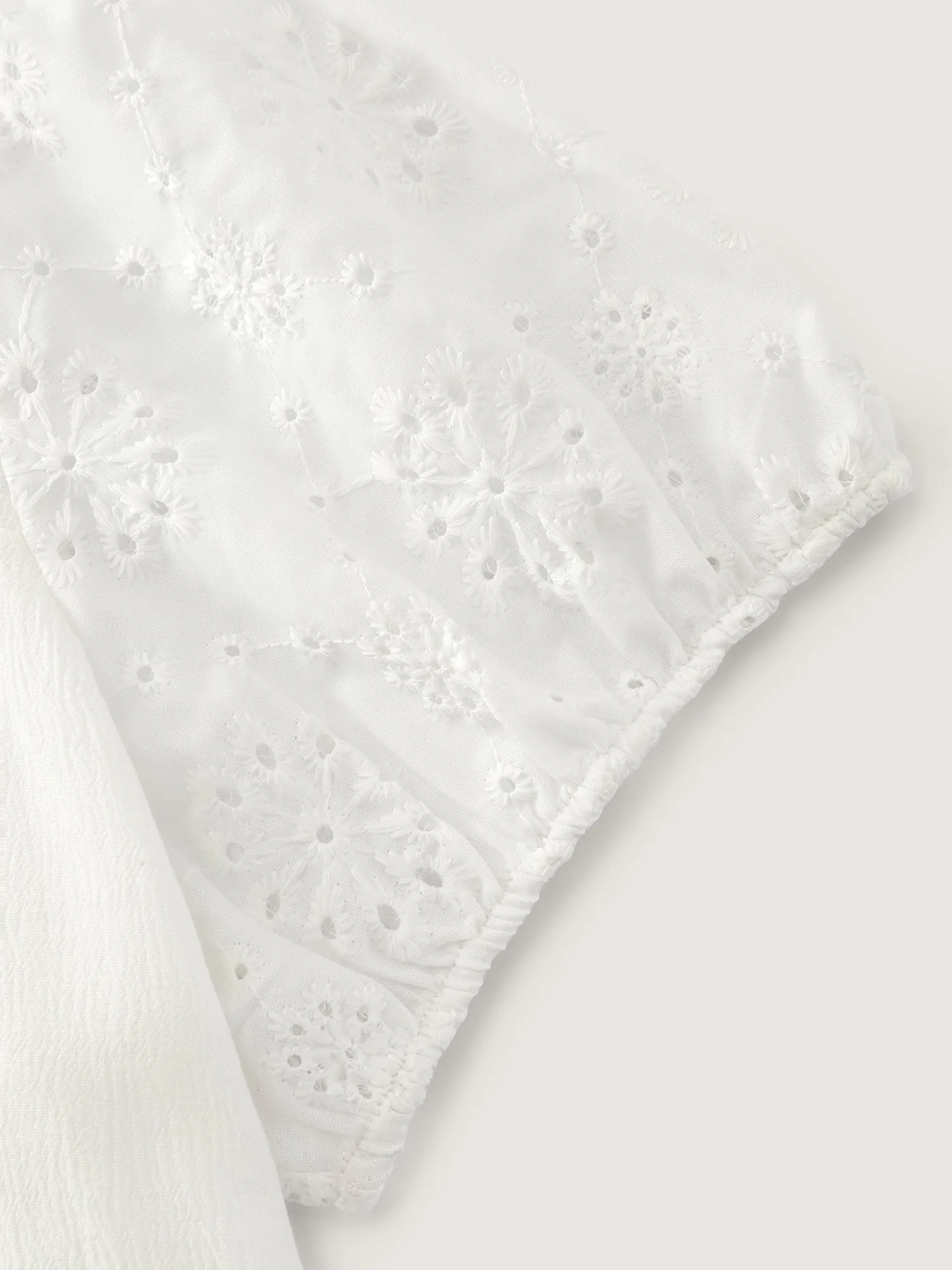 Cotton Floral Eyelet Trim Fit And Flare Blouse sold by Bloomchic product image thumbnail 5