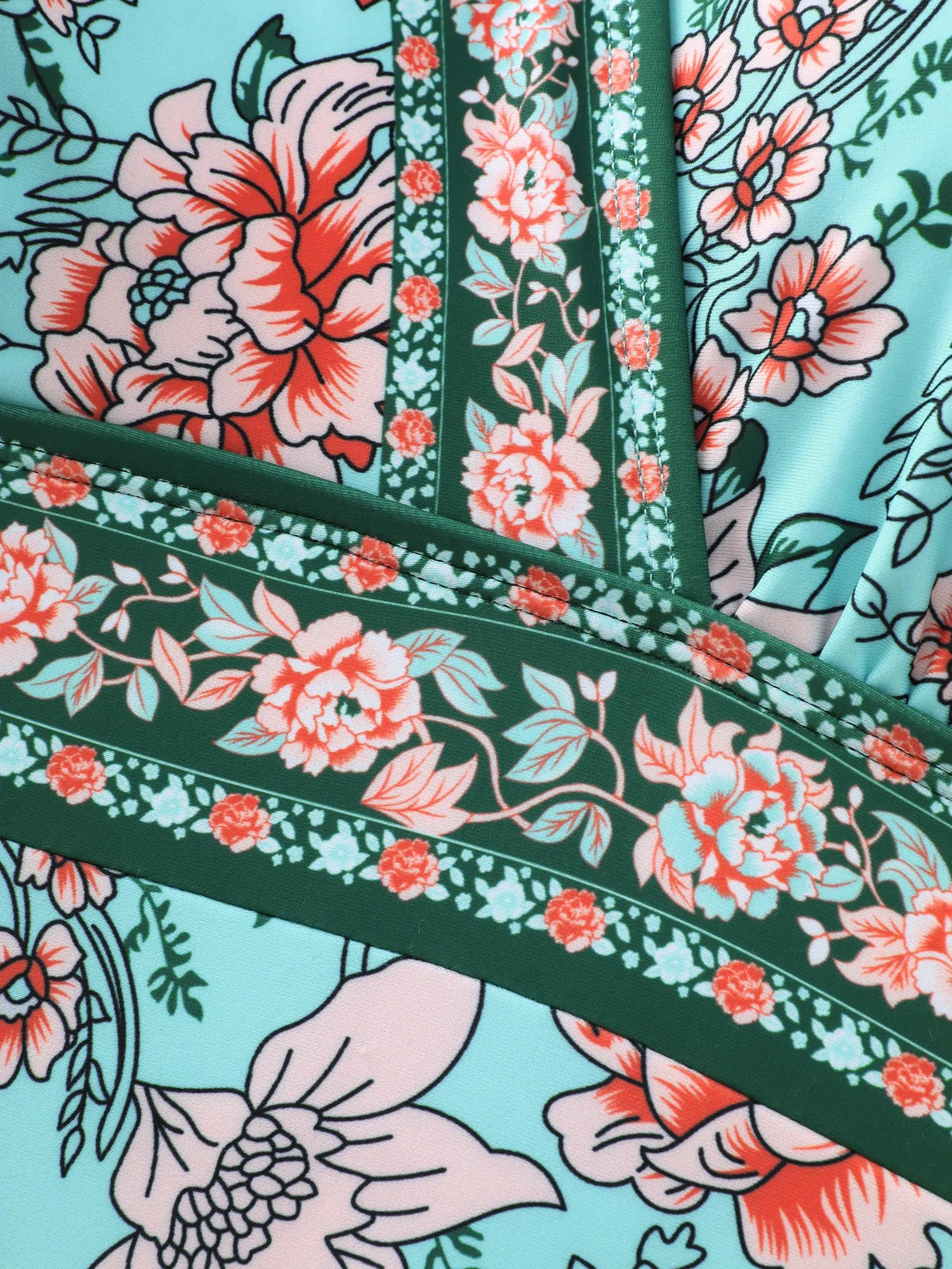 Floral Print Tummy-Control One-Piece Swimsuit sold by Bloomchic product image thumbnail 5