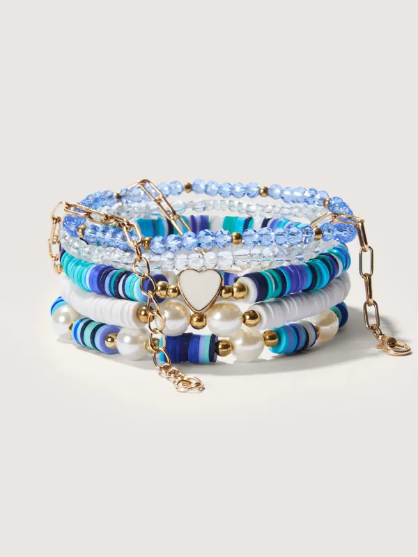 Mixed Beaded Stackable Bracelet Set made by Bloomchic