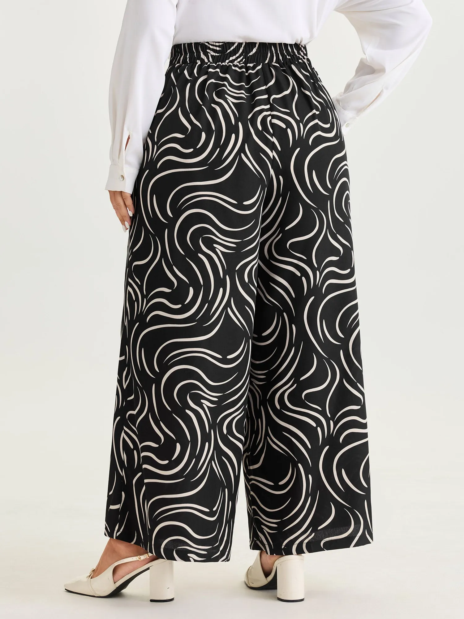 Geometric Print Elastic Waist Pants sold by Bloomchic product image thumbnail 5