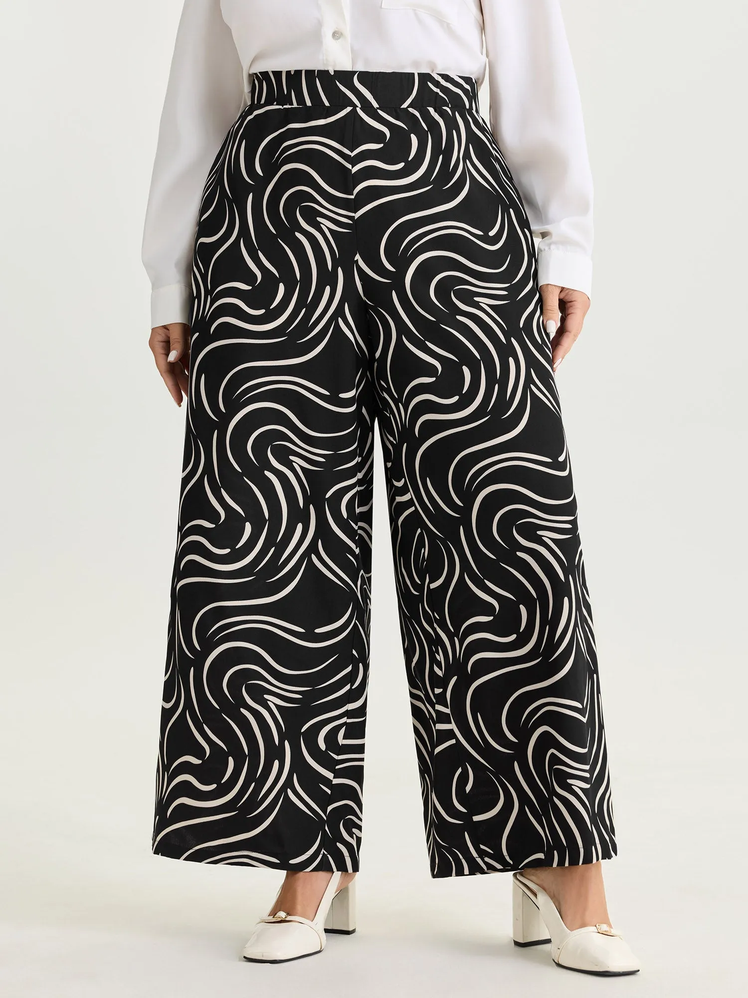 Geometric Print Elastic Waist Pants sold by Bloomchic product image thumbnail 2
