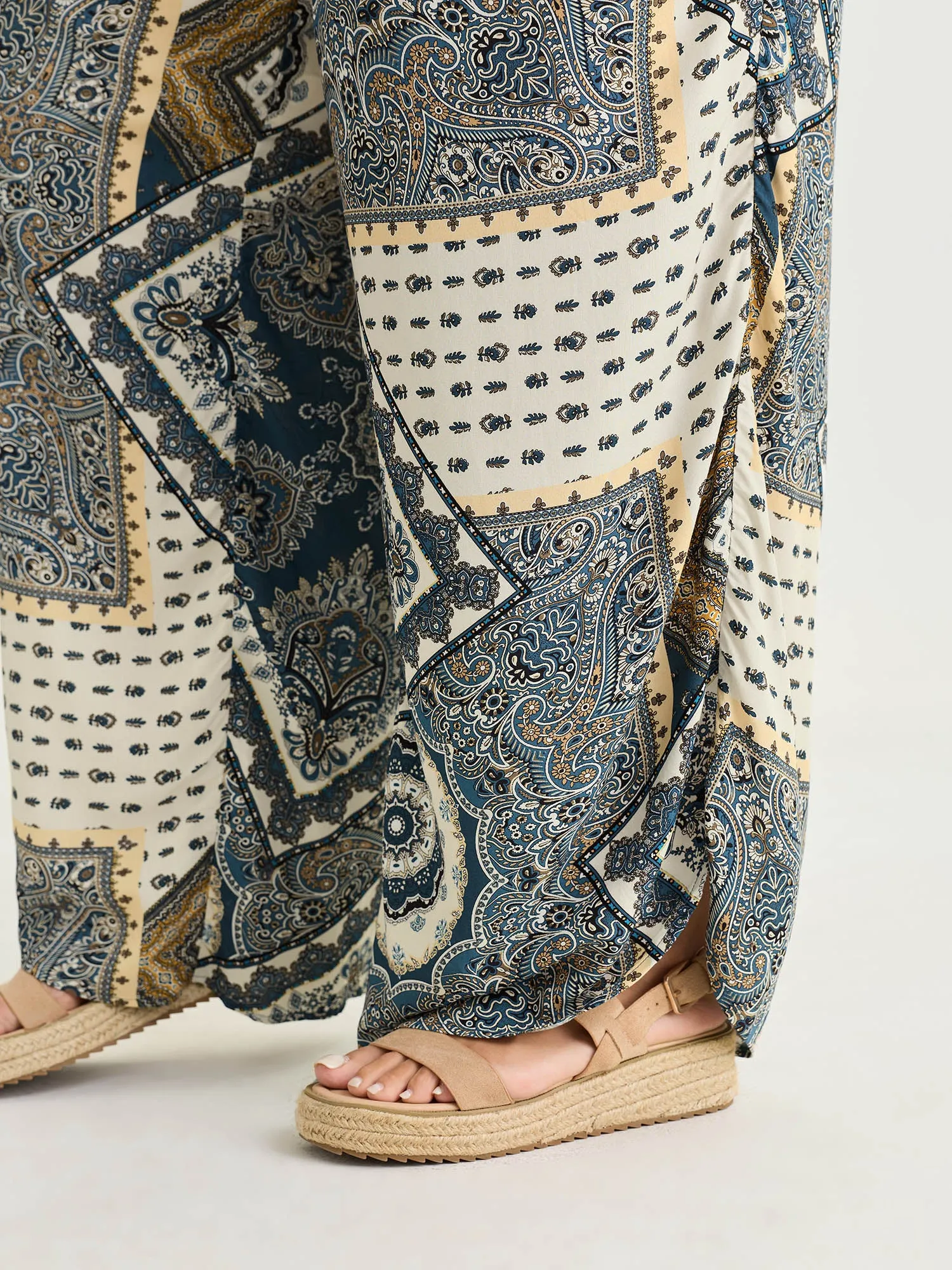 Supersoft Geometric Print Shirred Waist Pants sold by Bloomchic product image thumbnail 5