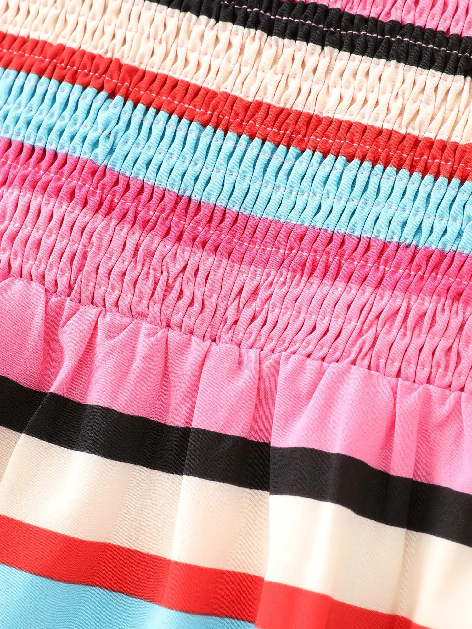 Bright Striped Print Wide Straps Maxi Dress sold by Bloomchic product image thumbnail 5