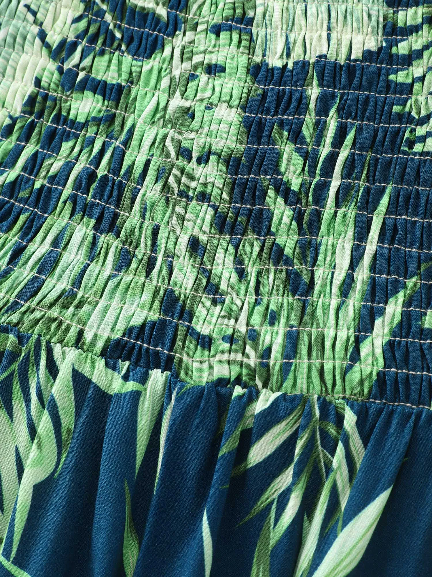 Tropical Plant Print V-Neck Midi Dress sold by Bloomchic product image thumbnail 5