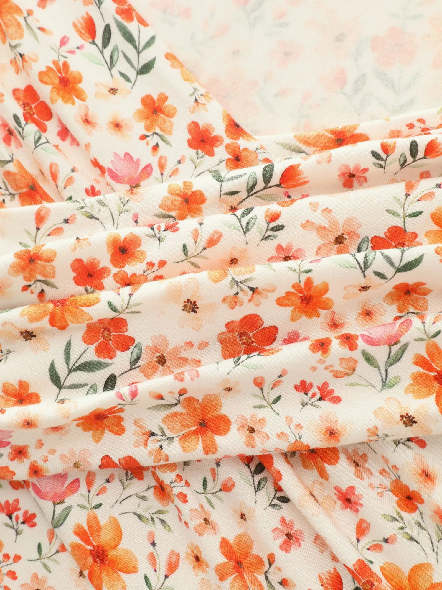 Floral Print Overlap Pleats Knit Top sold by Bloomchic product image thumbnail 5