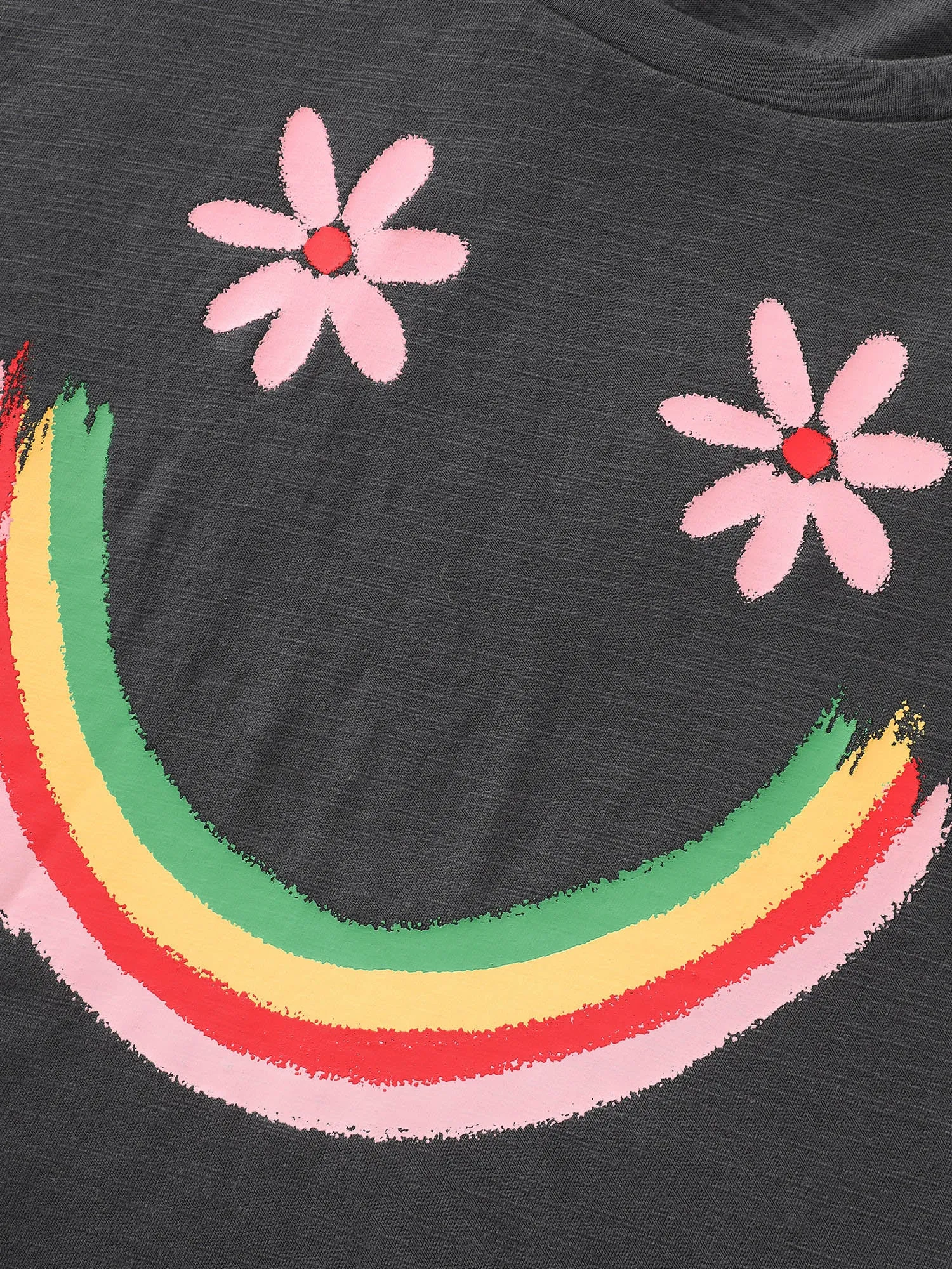 Happy Rainbow Print Round Neck T-Shirt sold by Bloomchic product image thumbnail 5