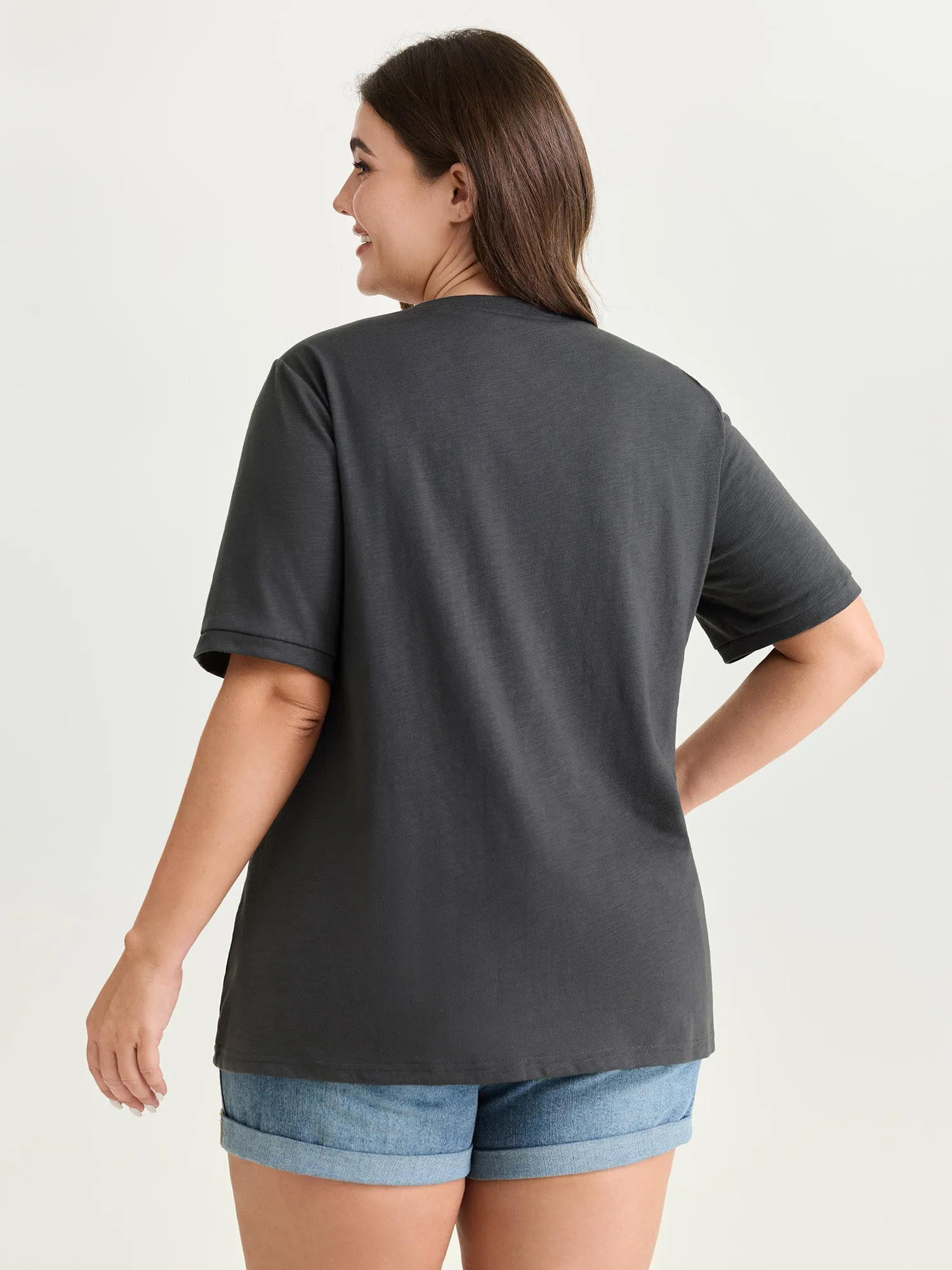 Happy Rainbow Print Round Neck T-Shirt sold by Bloomchic product image thumbnail 4