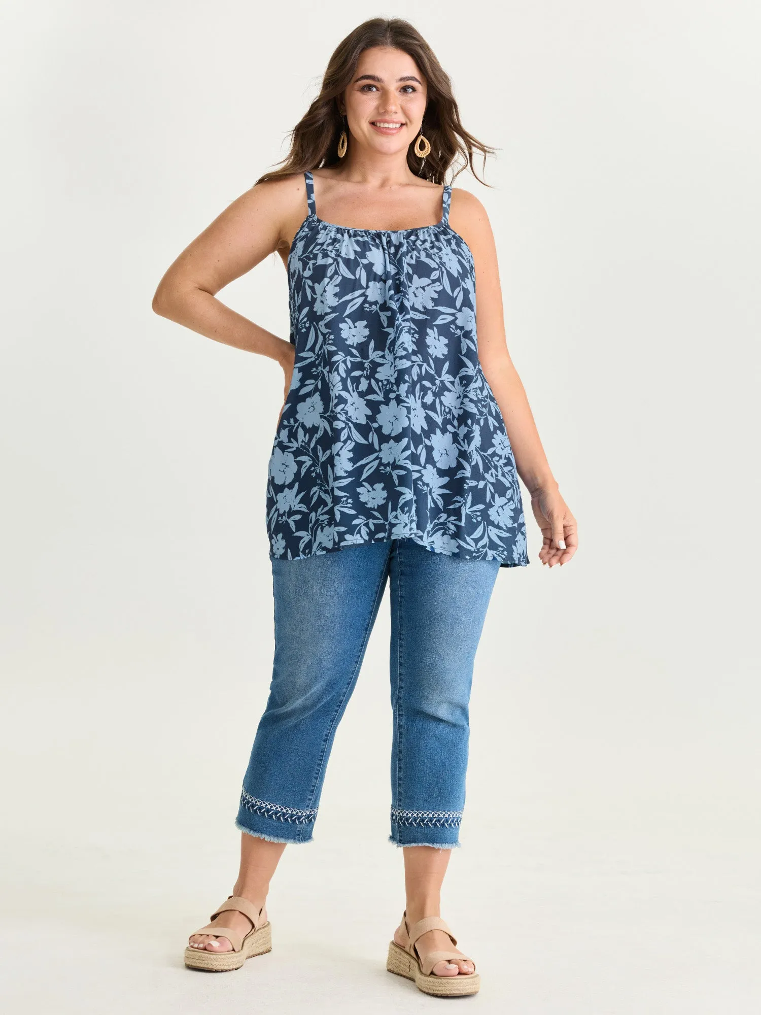 Fresh Floral Pleated Tank Top sold by Bloomchic product image thumbnail 3