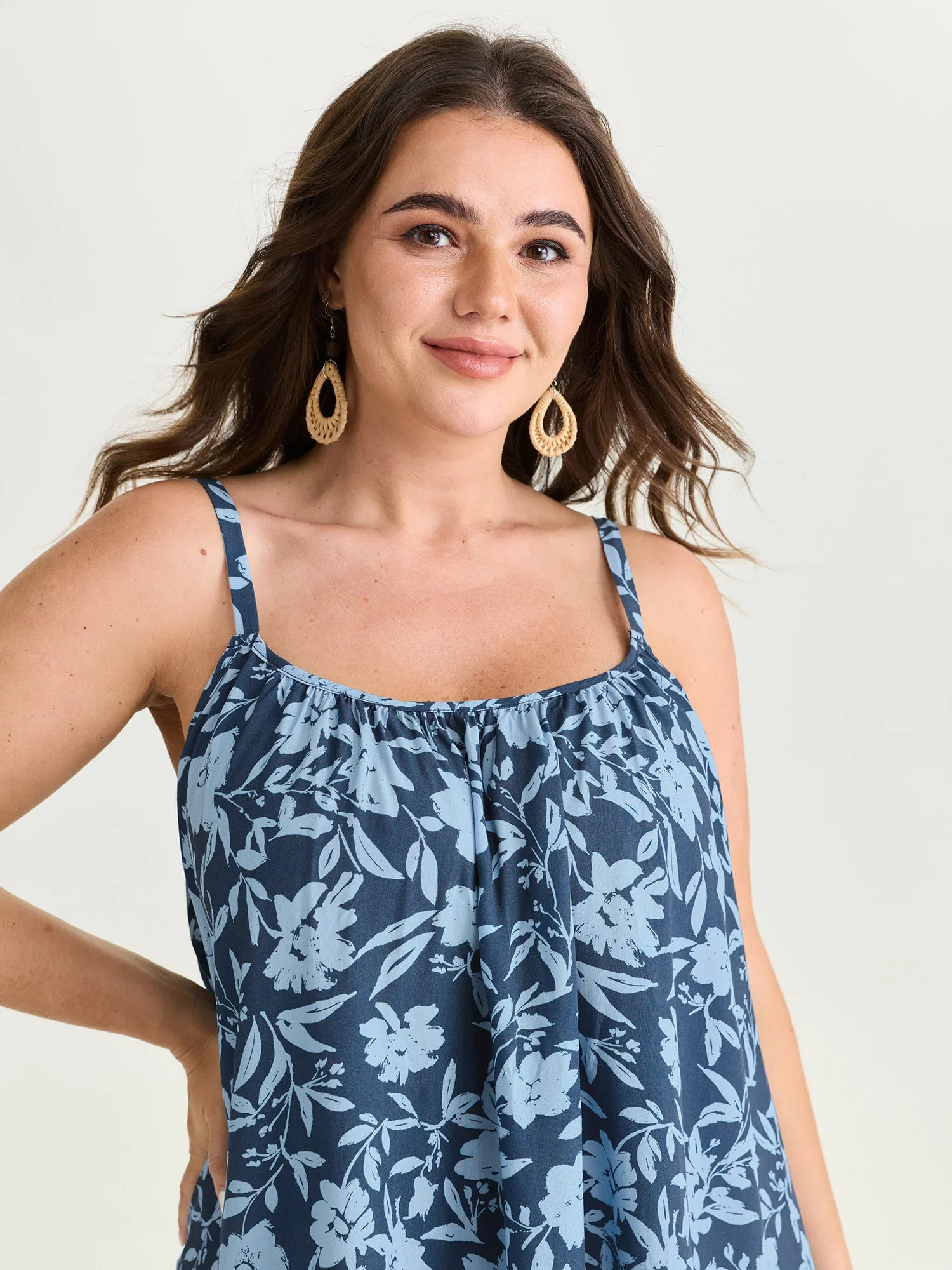 Fresh Floral Pleated Tank Top sold by Bloomchic product image thumbnail 2