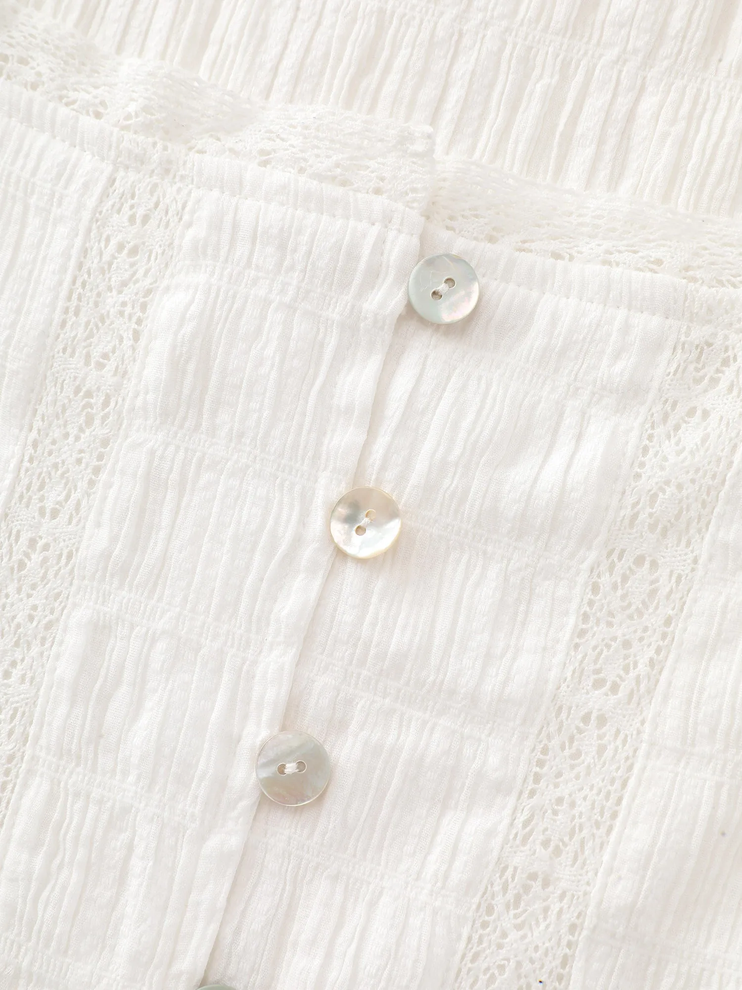 Lace Trim Sheer Ruffled Hem Blouse sold by Bloomchic product image thumbnail 5