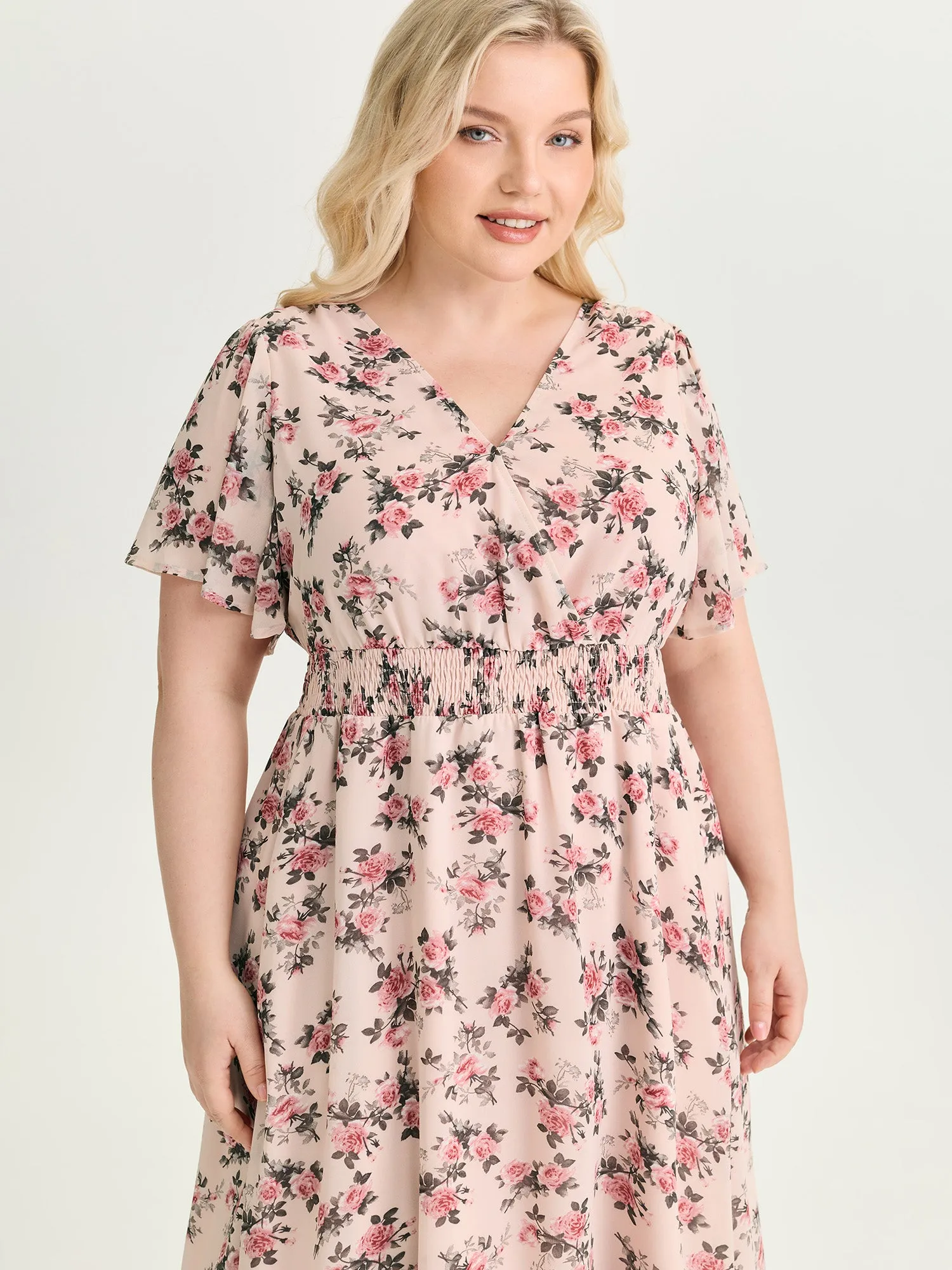 Floral Print Shirred Waist Maxi Dress sold by Bloomchic product image thumbnail 2