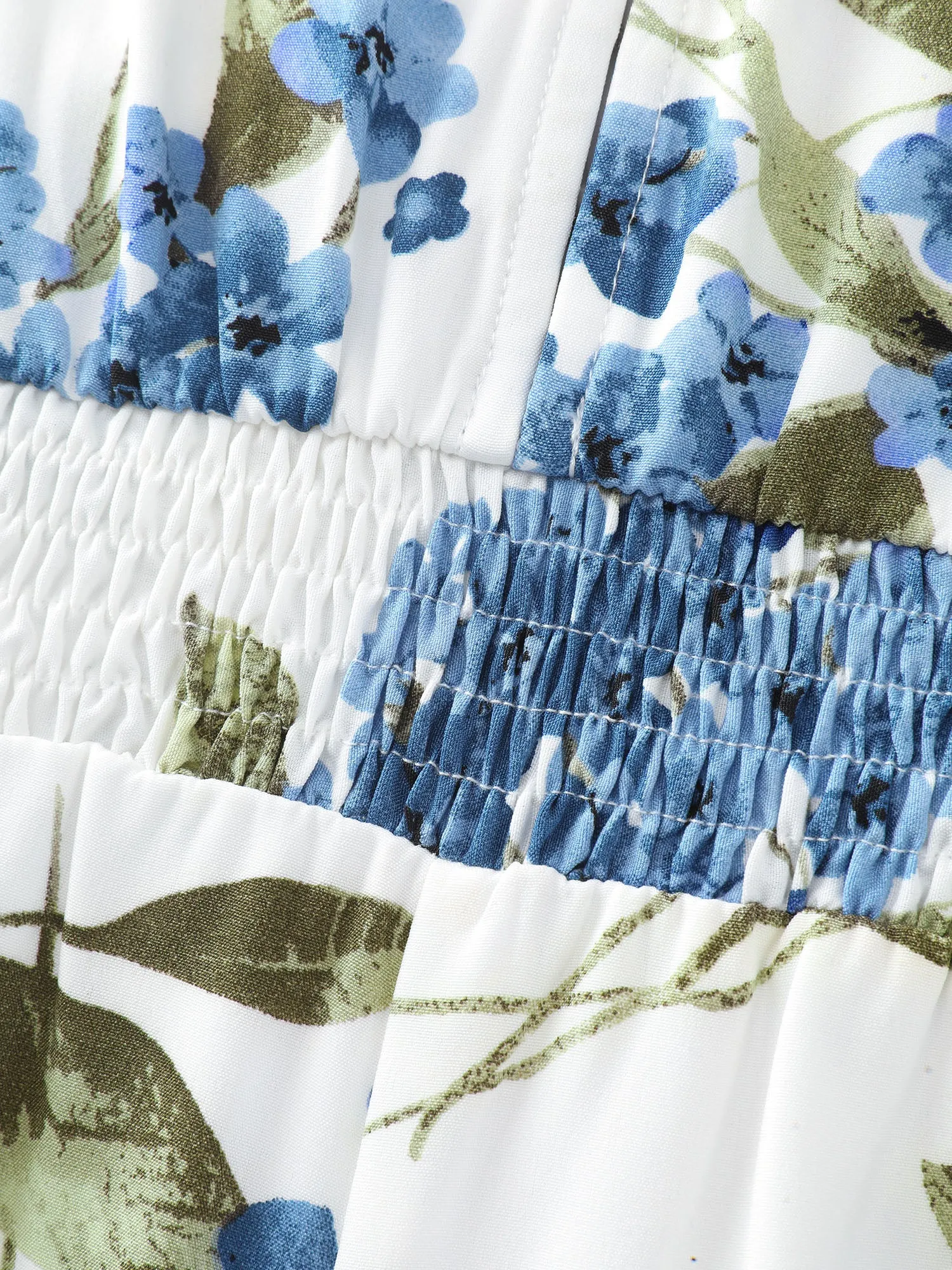 Large Floral Print Shirred Waist Jumpsuit sold by Bloomchic product image thumbnail 5