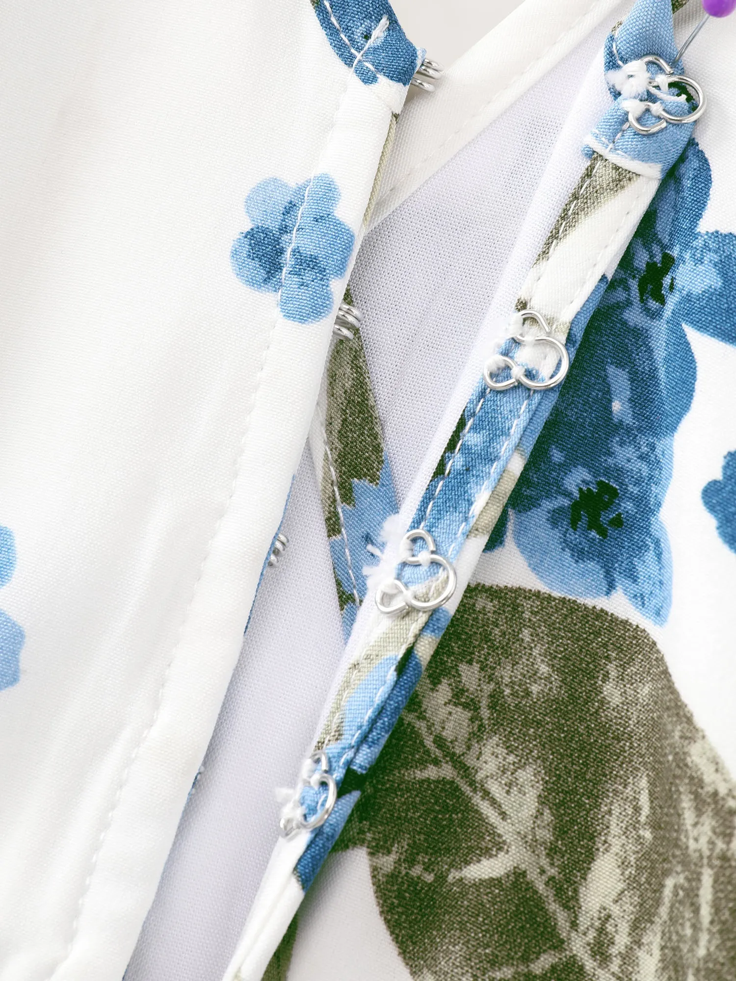 Large Floral Print Shirred Waist Jumpsuit sold by Bloomchic product image thumbnail 4