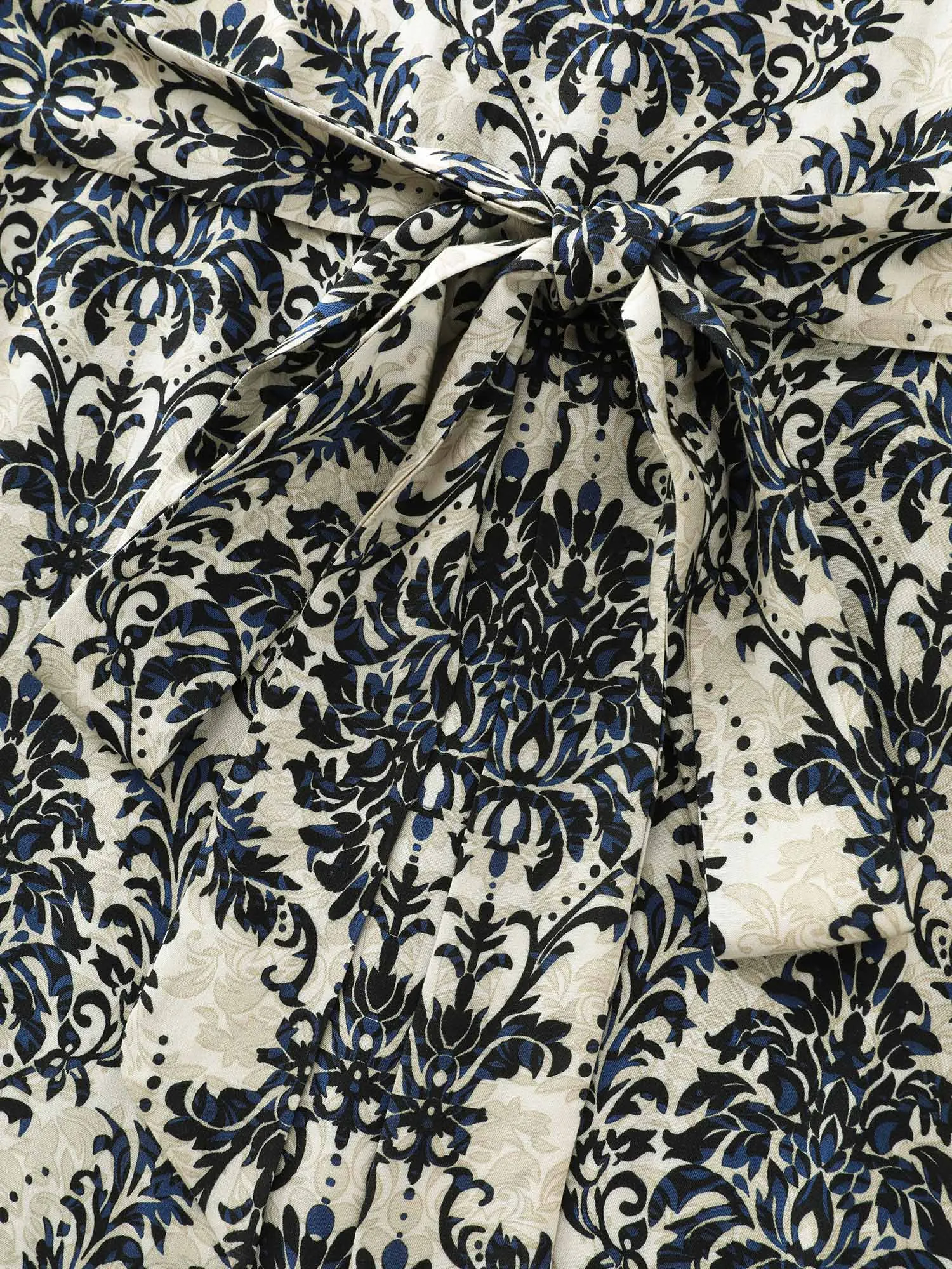 Supersoft Damask Print Waist-Tie Maxi Dress sold by Bloomchic product image thumbnail 5