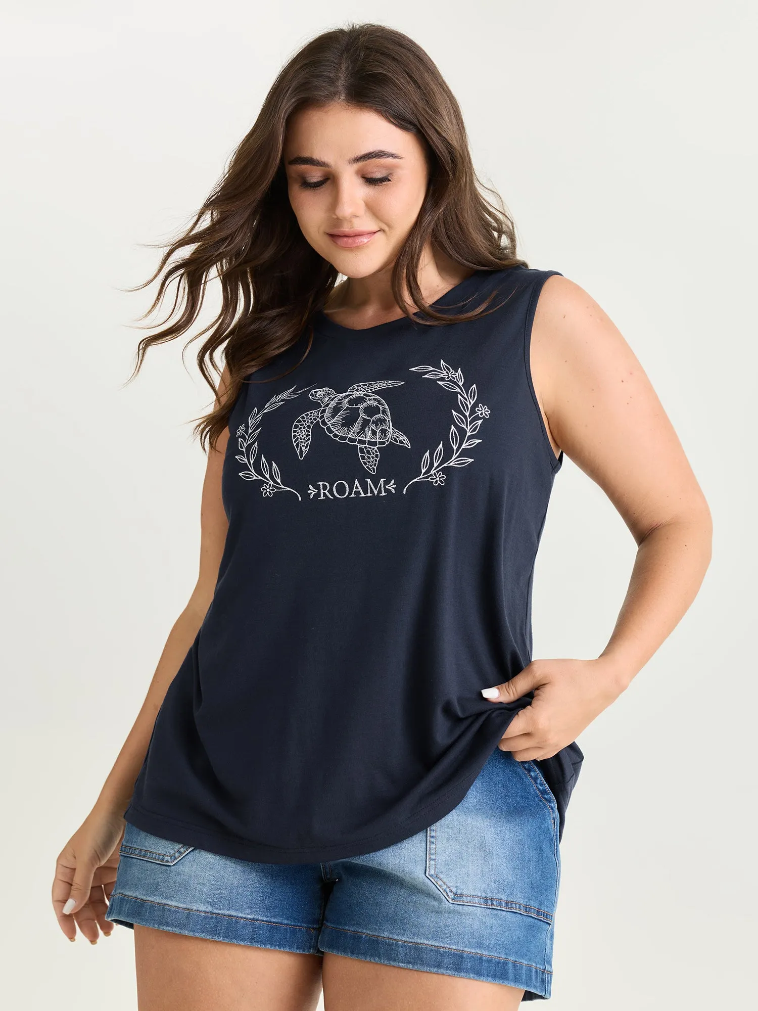 Supersoft Roam Freely Round Neck Tank Top sold by Bloomchic product image thumbnail 4