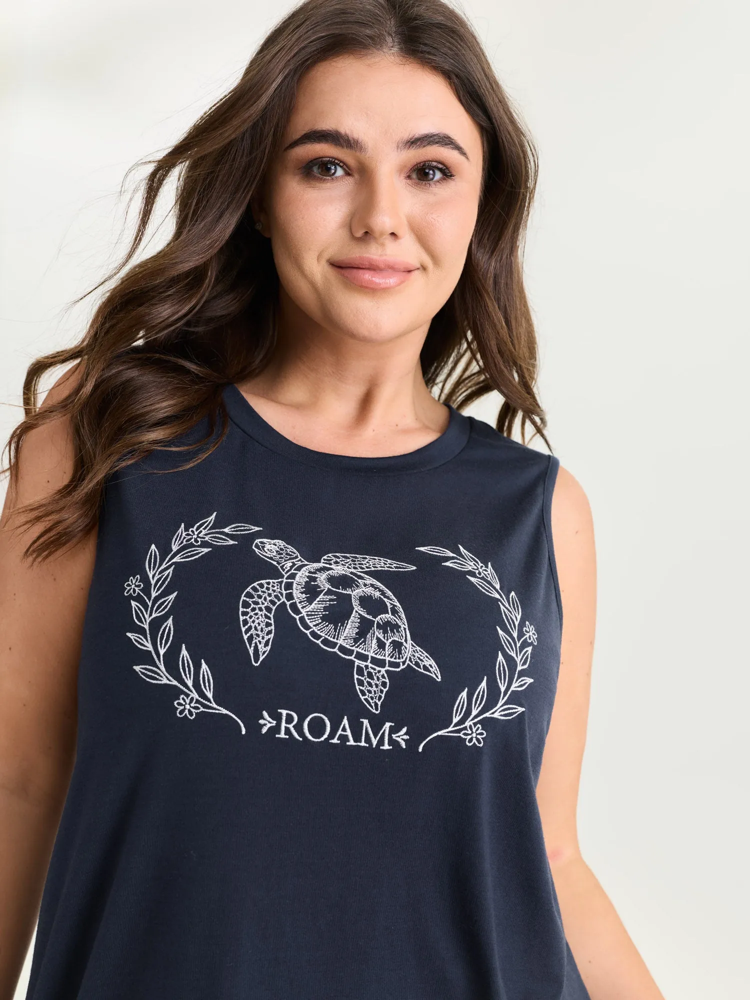 Supersoft Roam Freely Round Neck Tank Top sold by Bloomchic