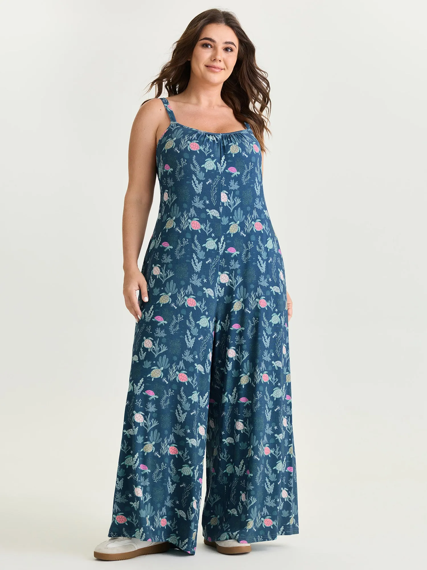 Supersoft Turtle Print Lounge Jumpsuit sold by Bloomchic