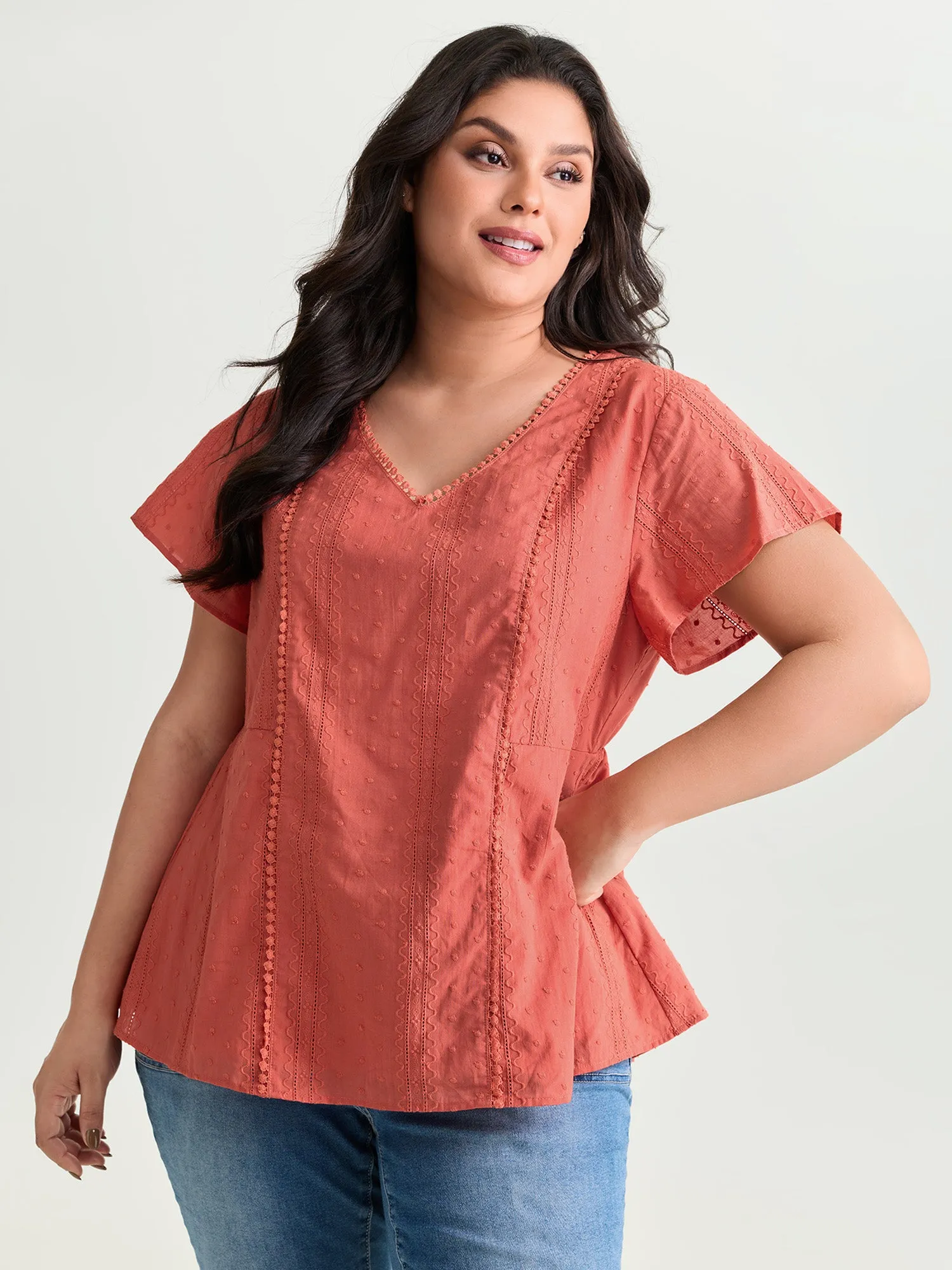 Cotton Breezy Eyelet Textured Blouse sold by Bloomchic
