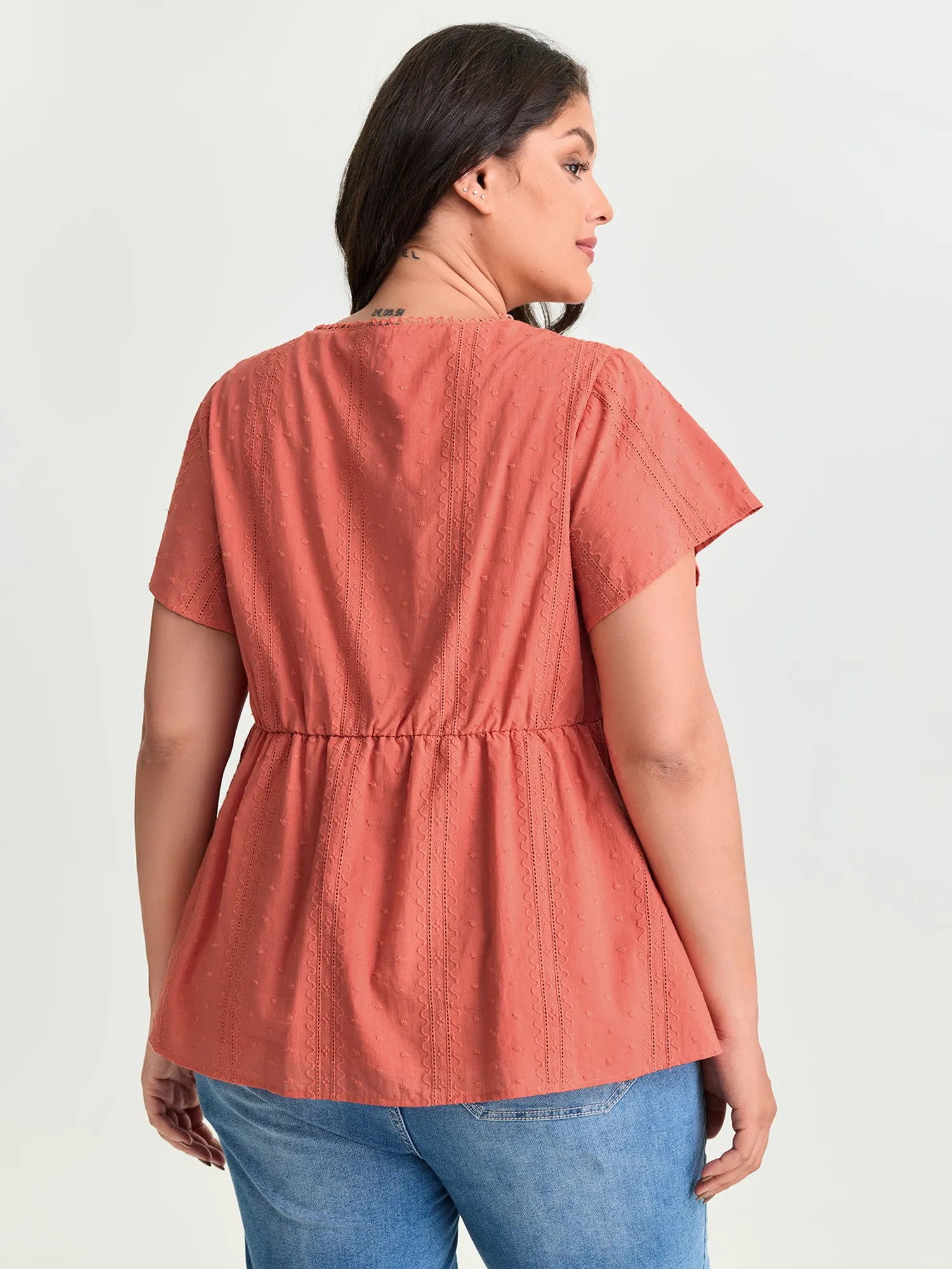 Cotton Breezy Eyelet Textured Blouse sold by Bloomchic product image thumbnail 4